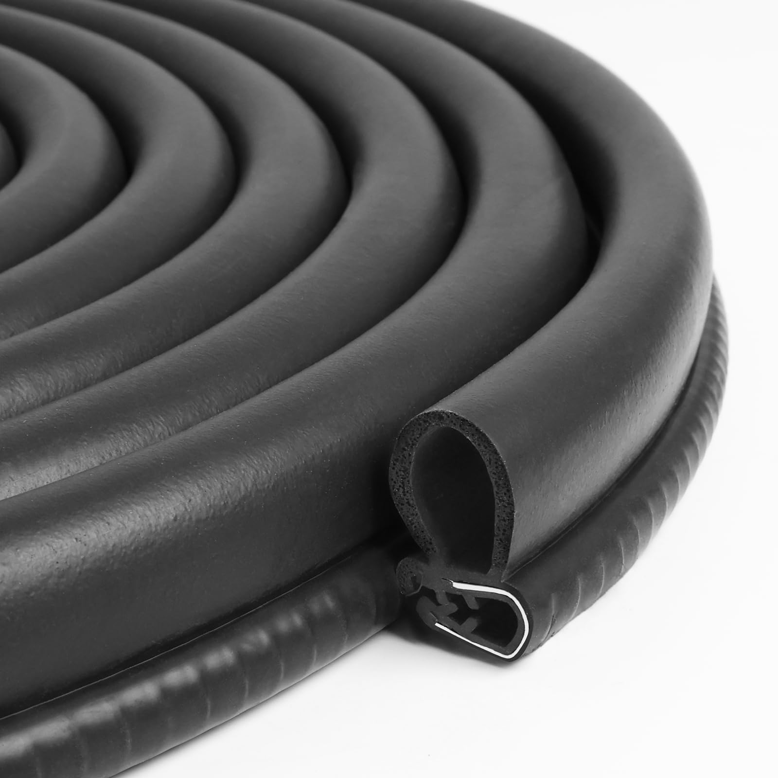 Vuaohiy Automotive Weather Stripping Door Seal, 50 Ft Car Door Rubber Seal Strip Trim Seal Gasket With Side Bulb For Cars Trucks