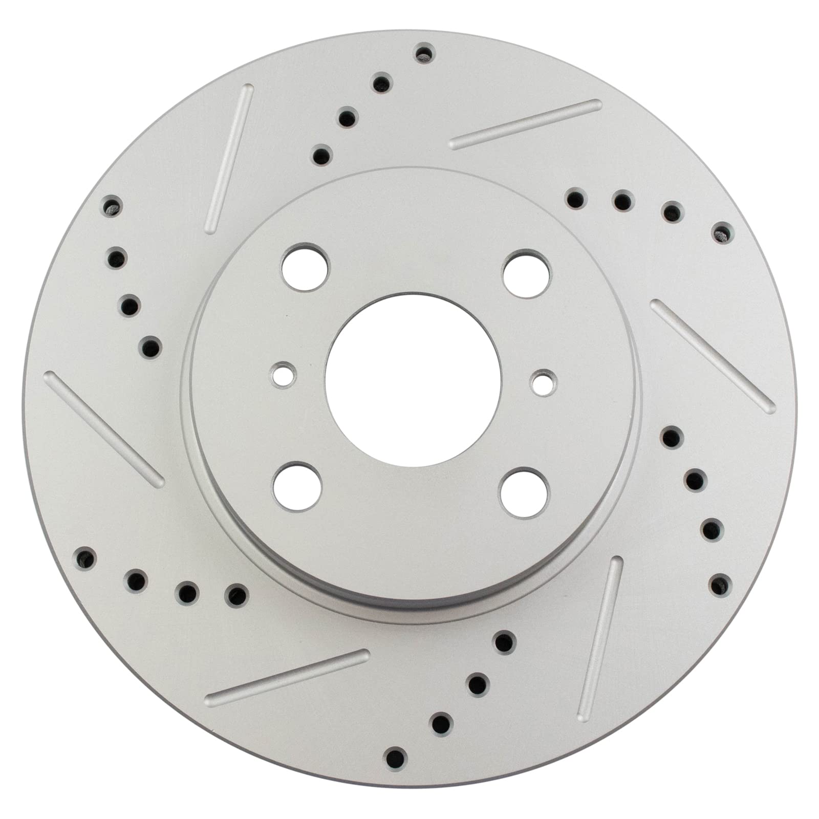 Trq Front Performance Brake Rotors Set Premium G-Coated Cross Drilled & Slotted Compatible With 2004-2006 Scion Xa Xb