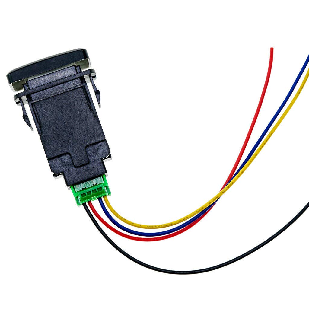 Xotic Tech Factory Style 4-Pole 12V Push Button Switch W/Led Background Indicator Lights For Fog Lights, Drl, Led Light Bar, Etc Fit Standard Size (39 X 21 Mm)