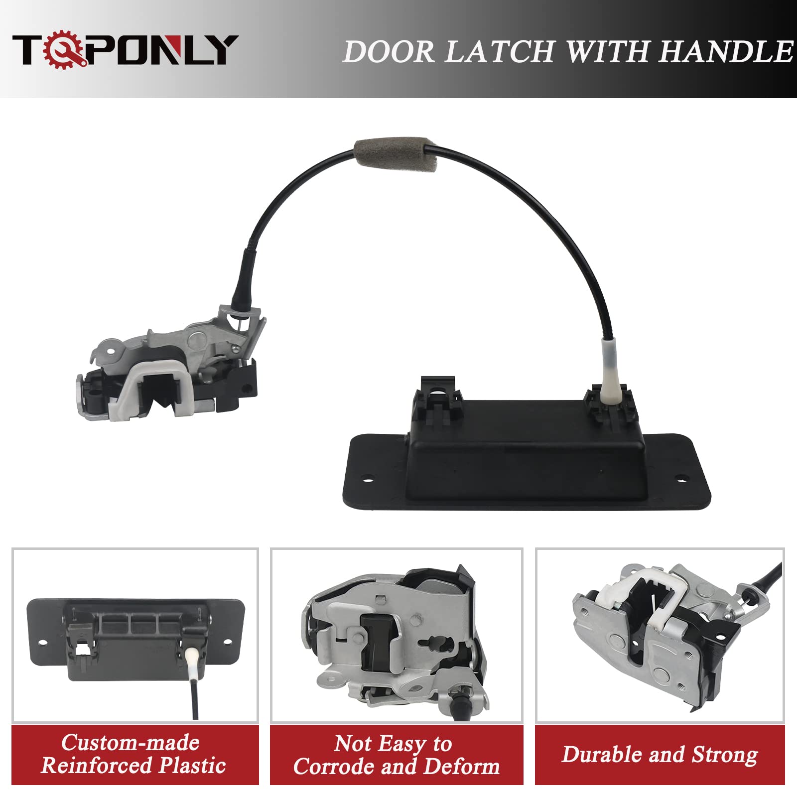 TQPONLY Rear Cargo Door Latch W/Handle,Compatible with 1992-2019 Ford E150 E250 E350 E450 Econoline Club Wagon Super Duty Left D