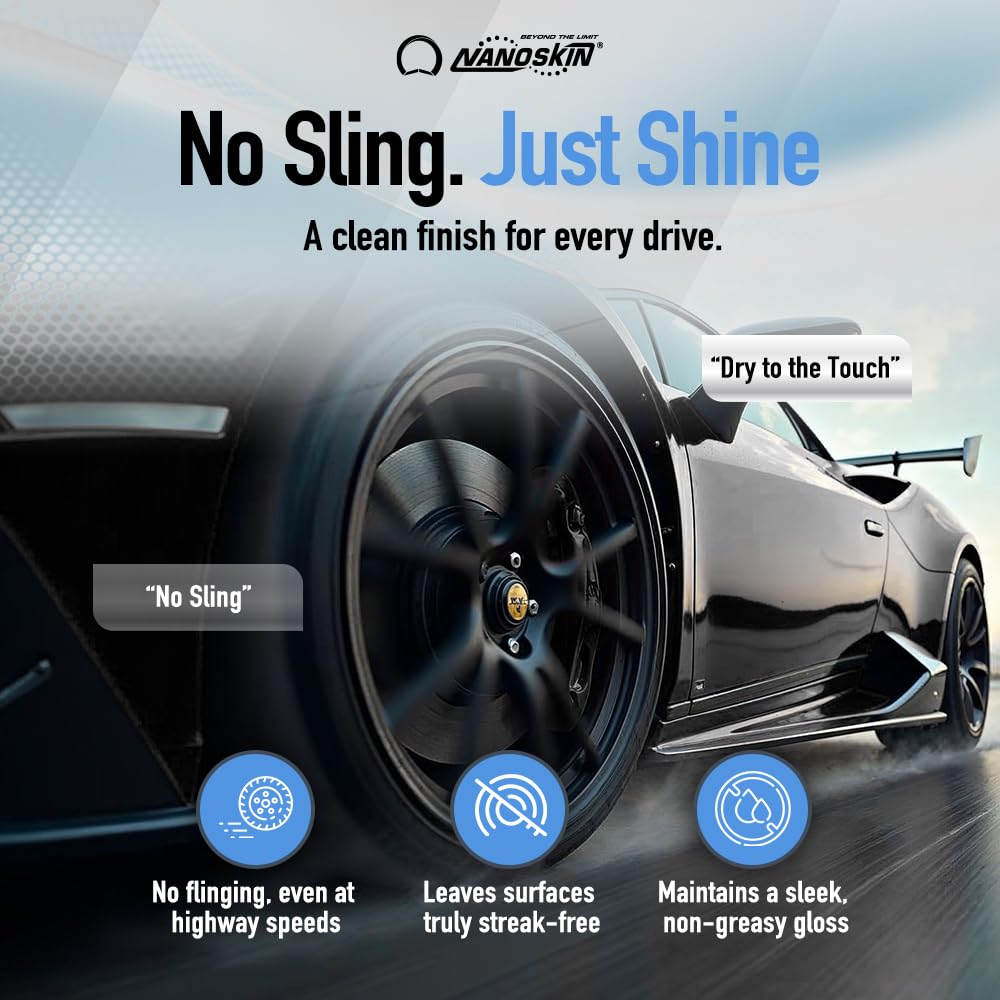 Nanoskin Blue Dress Premium Dressing 30 Gallons- Sprayable Interior & Exterior Dressing For Car Detailing | Works On Tire, Vinyl