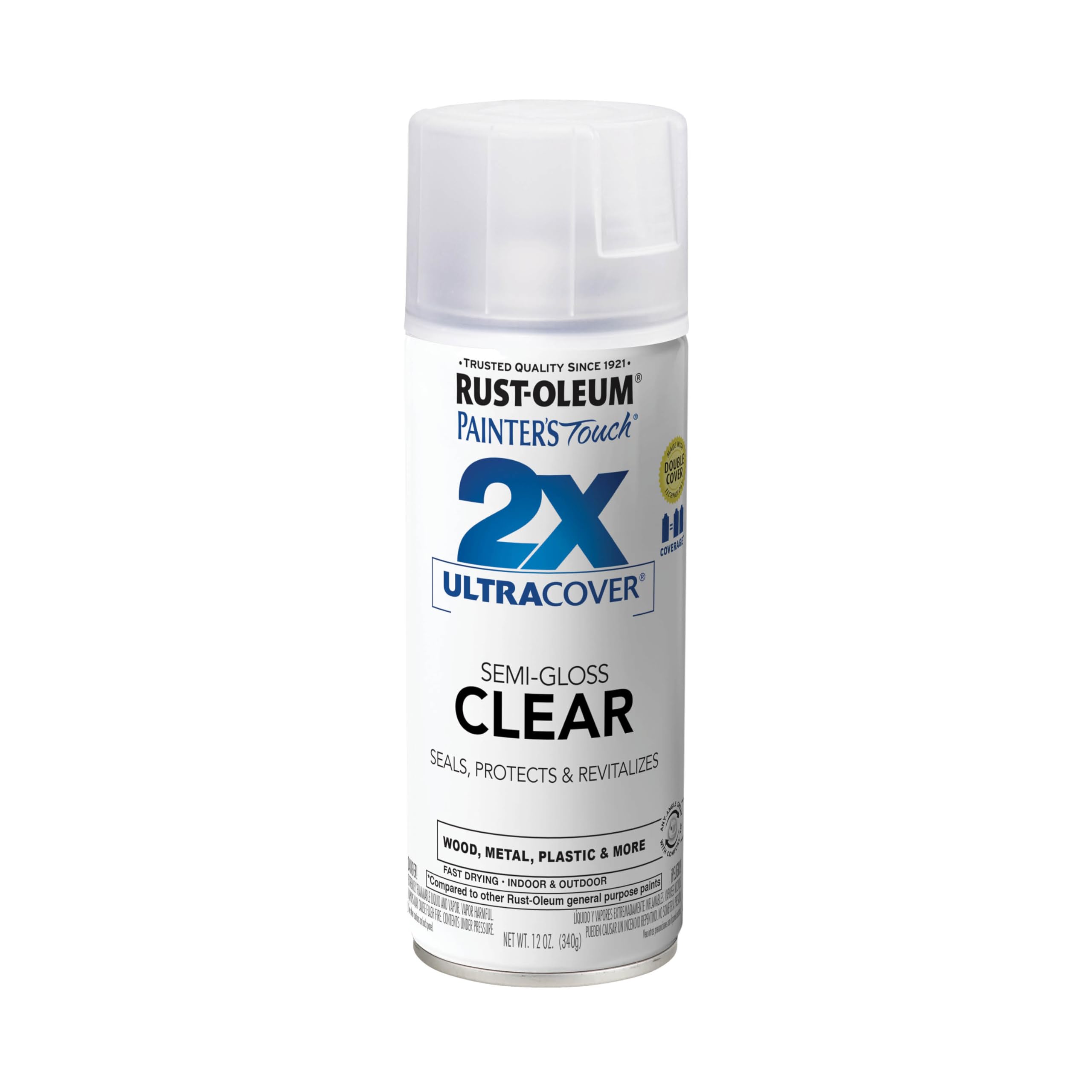RustOleum 249859 Painters Touch 2X Ultra Cover Spray Paint, SemiGloss Clear , 12 Ounce (Pack of 1)