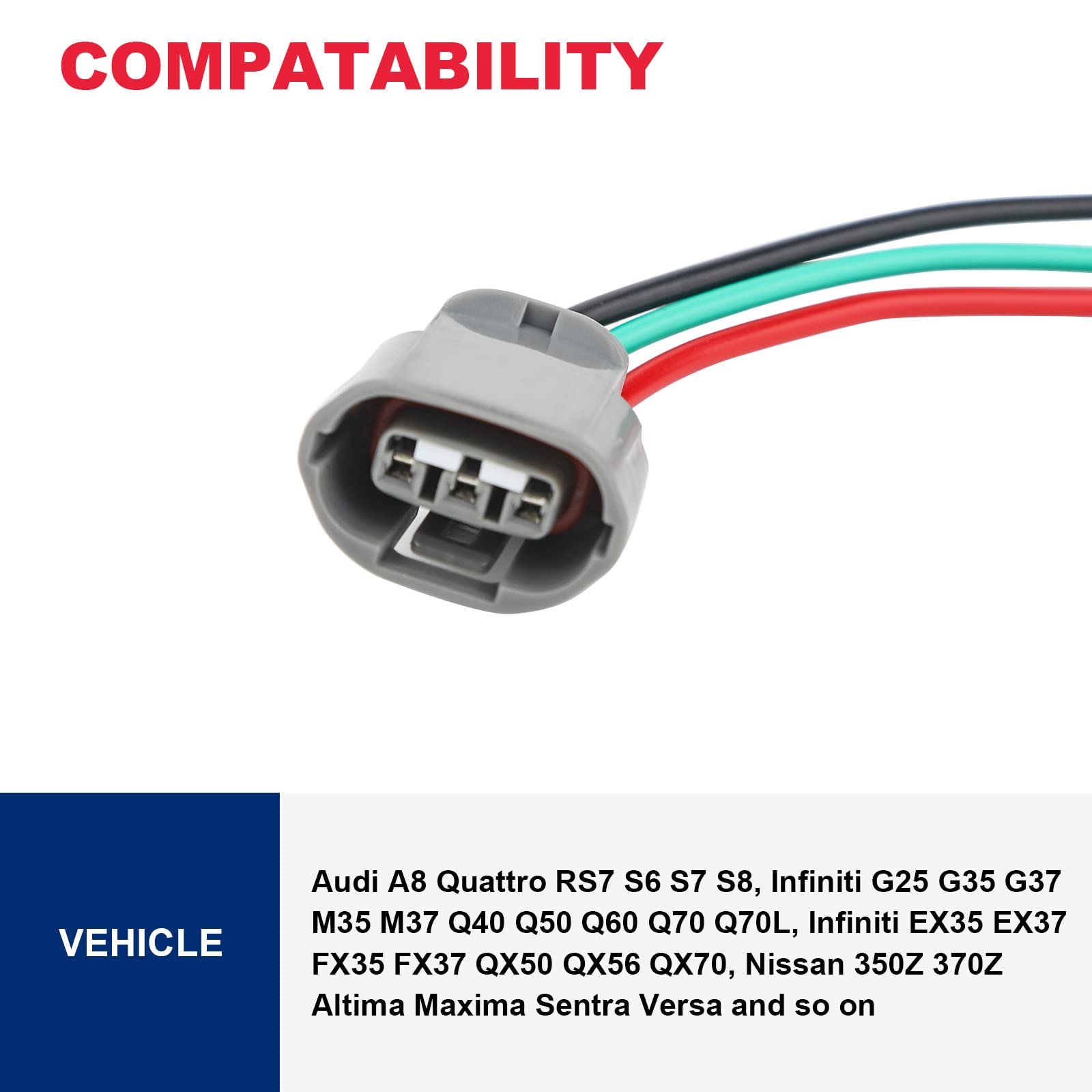 Alternator Regulator Plug Harness Lead Repair Pigtail, 3 Wires Regulator Plug Fits for Infiniti EX35 G35, Nissan 350Z Maxima Rog