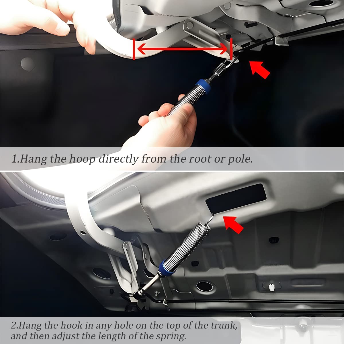 Car Trunk Lid Metal Spring, 2Pcs Adjustable Auto Car Trunk Boot Lid, Automatic Lifting Spring Device, Stainless Steel Universal