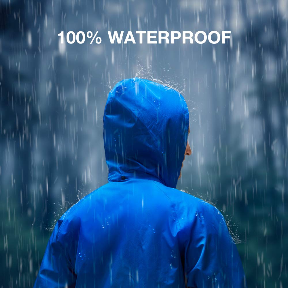Tidewe Rain Suit, Waterproof Breathable Lightweight Rainwear (Blue Size L)