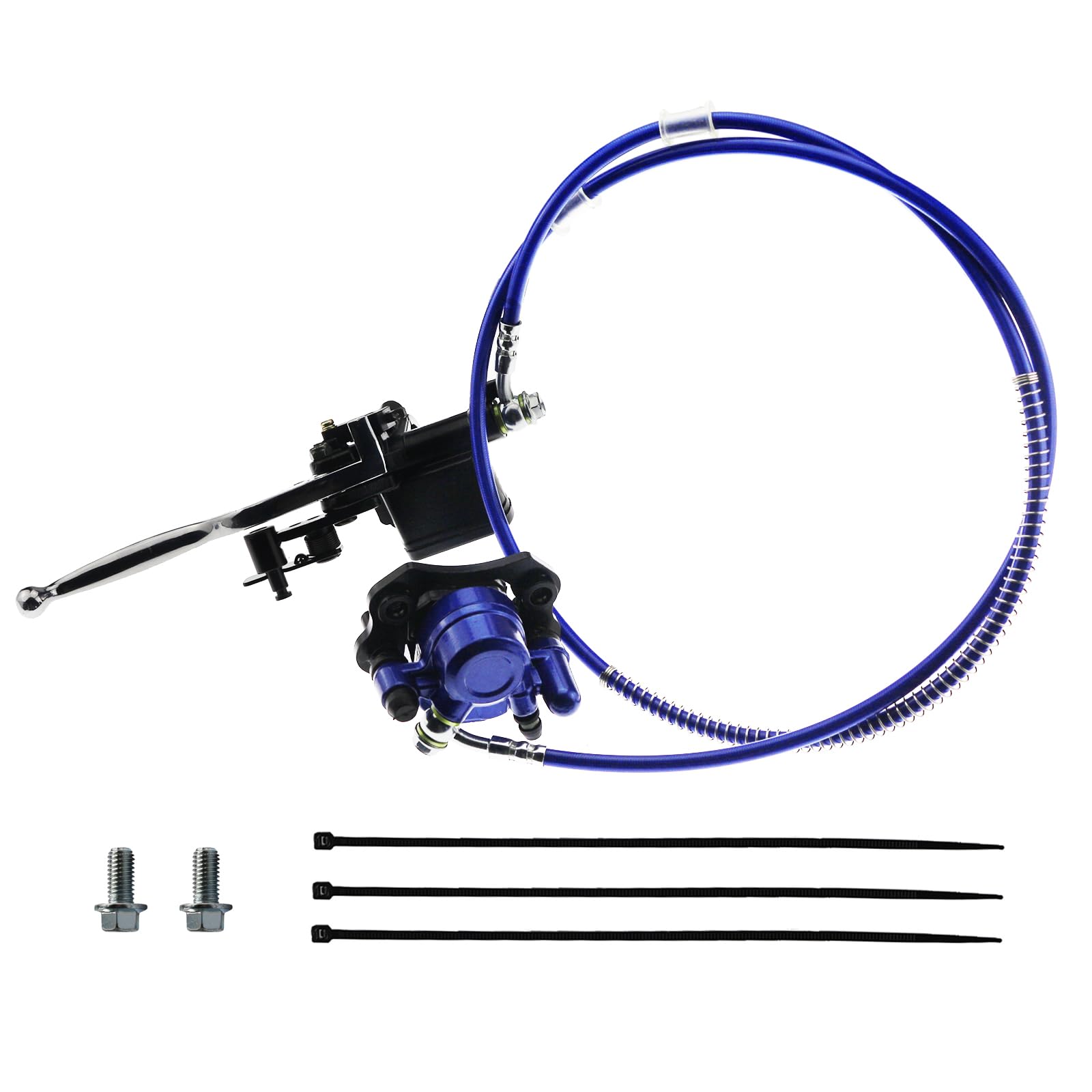 Rear Hydraulic Disc Brake System Caliper, PRO BAT, ATV Quad Rear Hand Brake Assembly Master Cylinder Caliper Come with Brake Pad