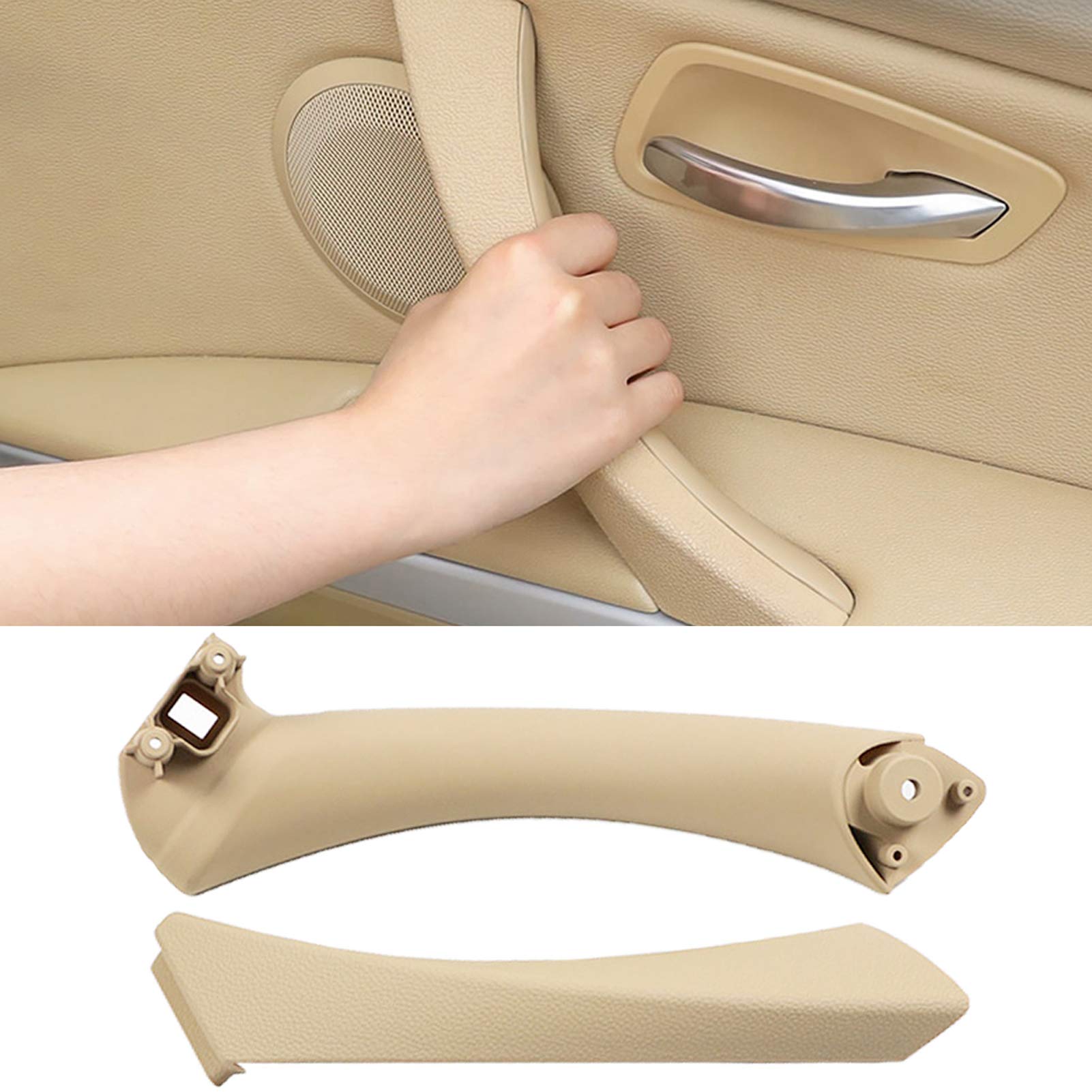 Jaronx For Bmw 3 Series E90/E91 Door Handle Replacement Kit, Passenger Side Outer Cover+Door Pull Handles For Bmw 316 318 320 323 325 328 330 335 (2004-2011)(Right Side)