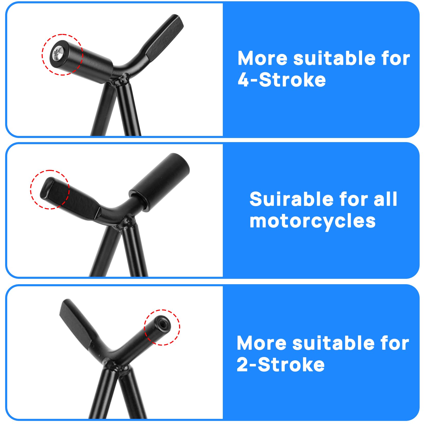 PSLER Dirt Bike Kickstand Holder - Universal Triangle Side Stand for 80-500cc Bikes, Black