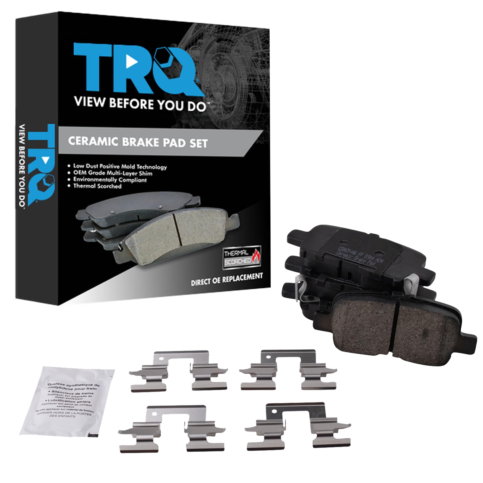 TRQ Rear Brake Pads Ceramic Compatible with 2001-2006 Acura MDX 2002-2004 Honda Odyssey 2003-2008 Pilot