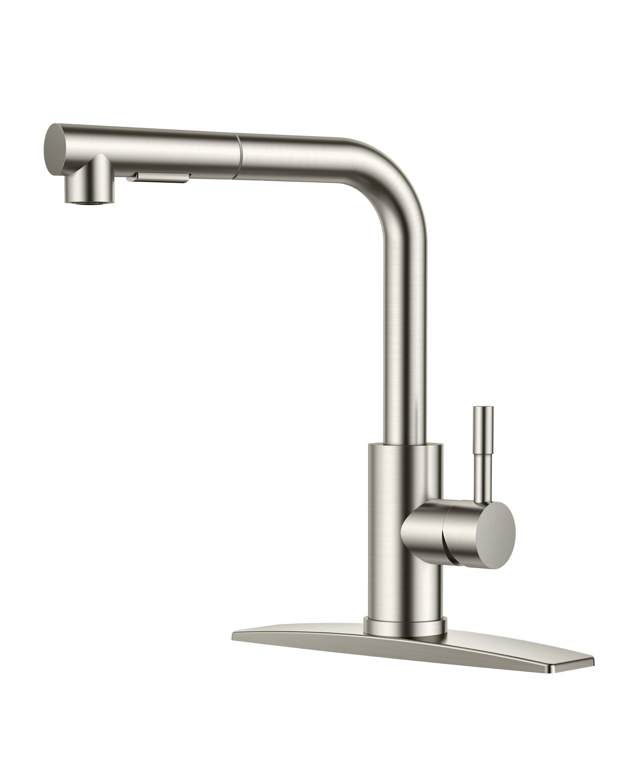 Forious Kitchen Faucets With Pull Down Sprayer, Single Handle Kitchen Sink Faucet With Pull Out Sprayer, Brushed Nickel