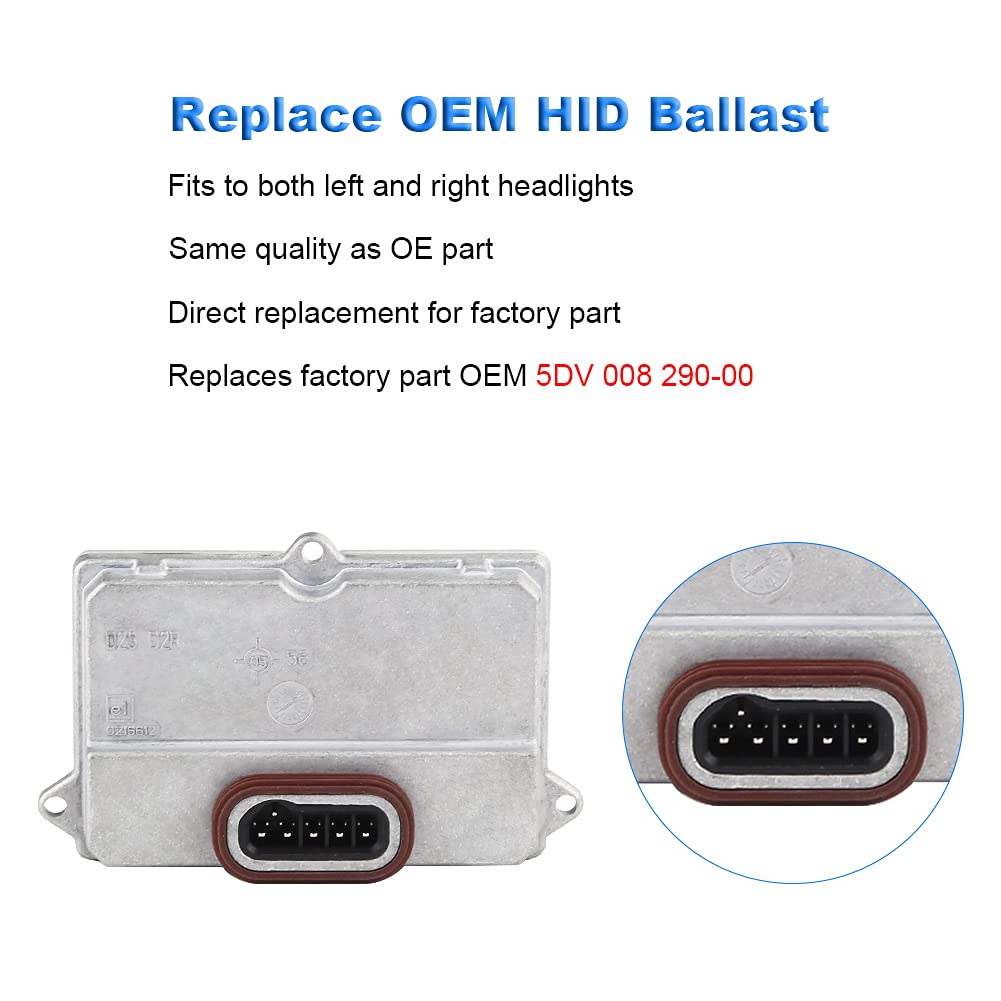 Wmphe Compatible With Hid Xenon Headlight Ballast Mercedes Benz Audi Bmw Ford Gm Jaguar Control Unit Module Replace Oem 5Dv 008