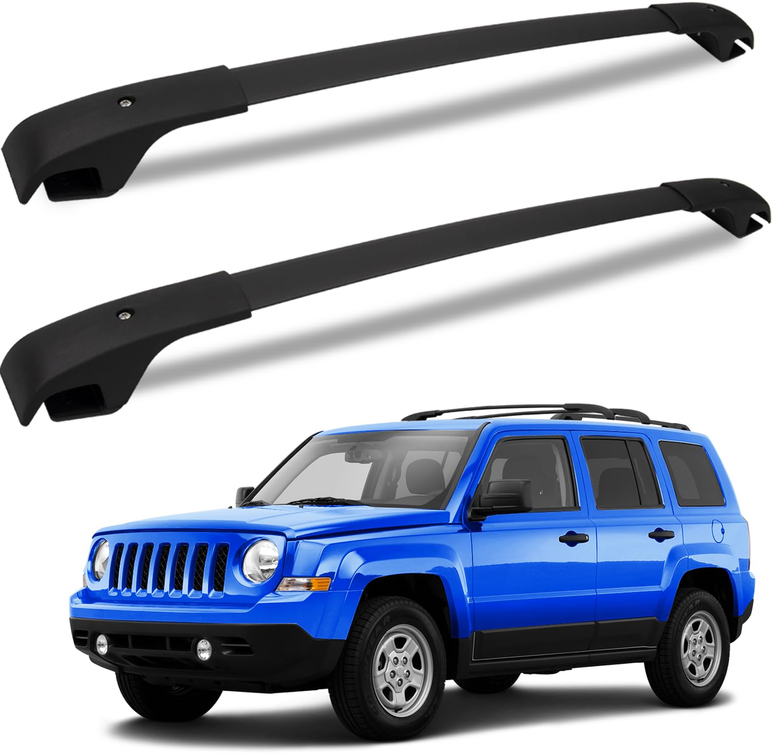 Fengyu Roof Rack Cross Bars Compatible With Jeep Patriot 2007-2017, Aluminum Roof Rails Crossbars Cargo Bars Rooftop Canoe Bike