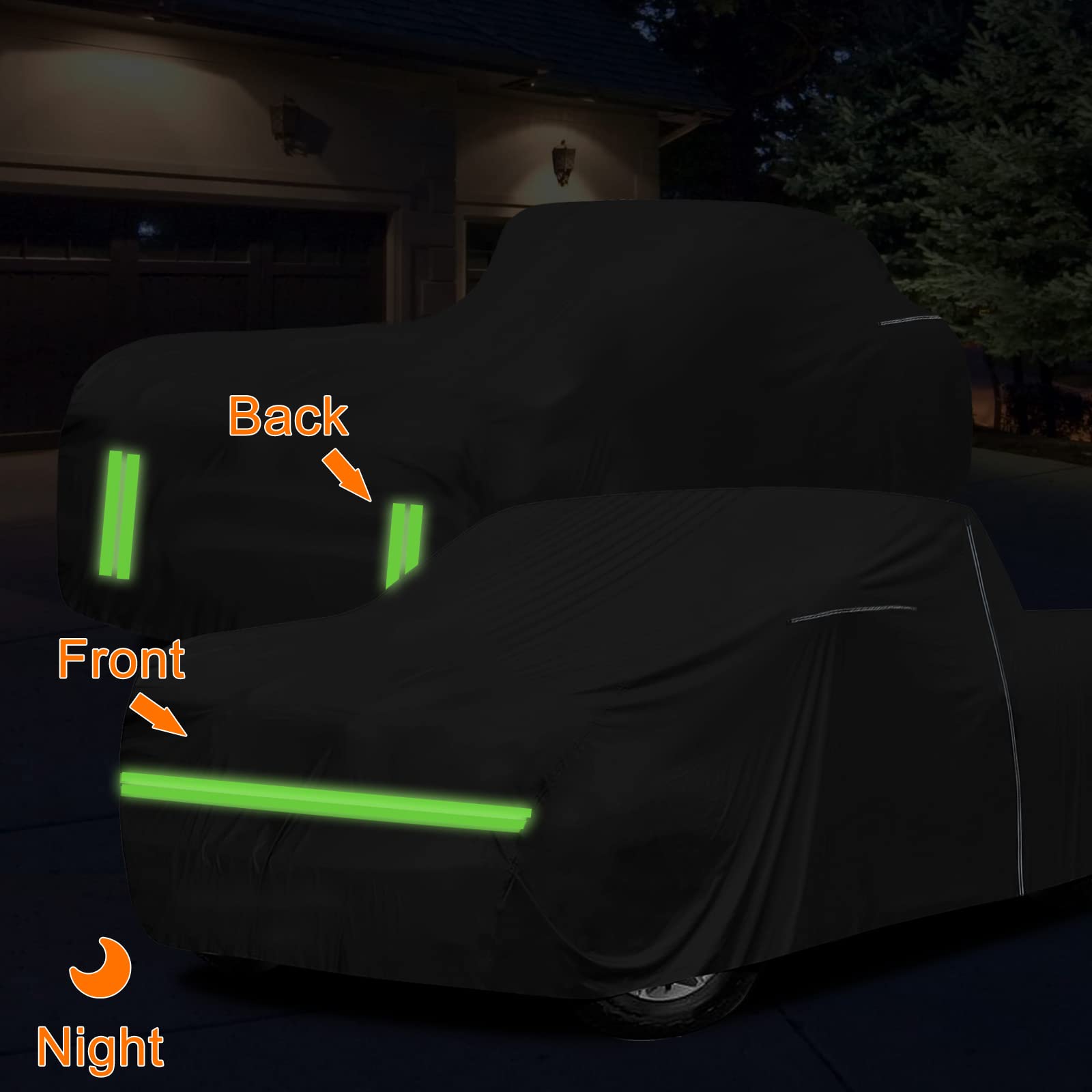 SAPUBK Waterproof Classic Truck Cover for Ford F100 F150 F250, 1961-1991, Black, 8ft Long Bed, All Weather Protection
