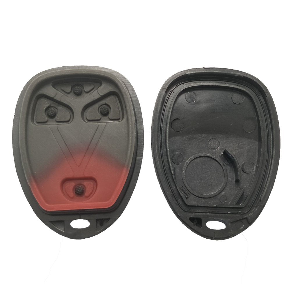 Keyless Entry Remote Car Key Fob Shell Case 4 Buttons Replacement Fit For Gm Gmc Chevrolet Chevy Buick With Button Pad (Black)