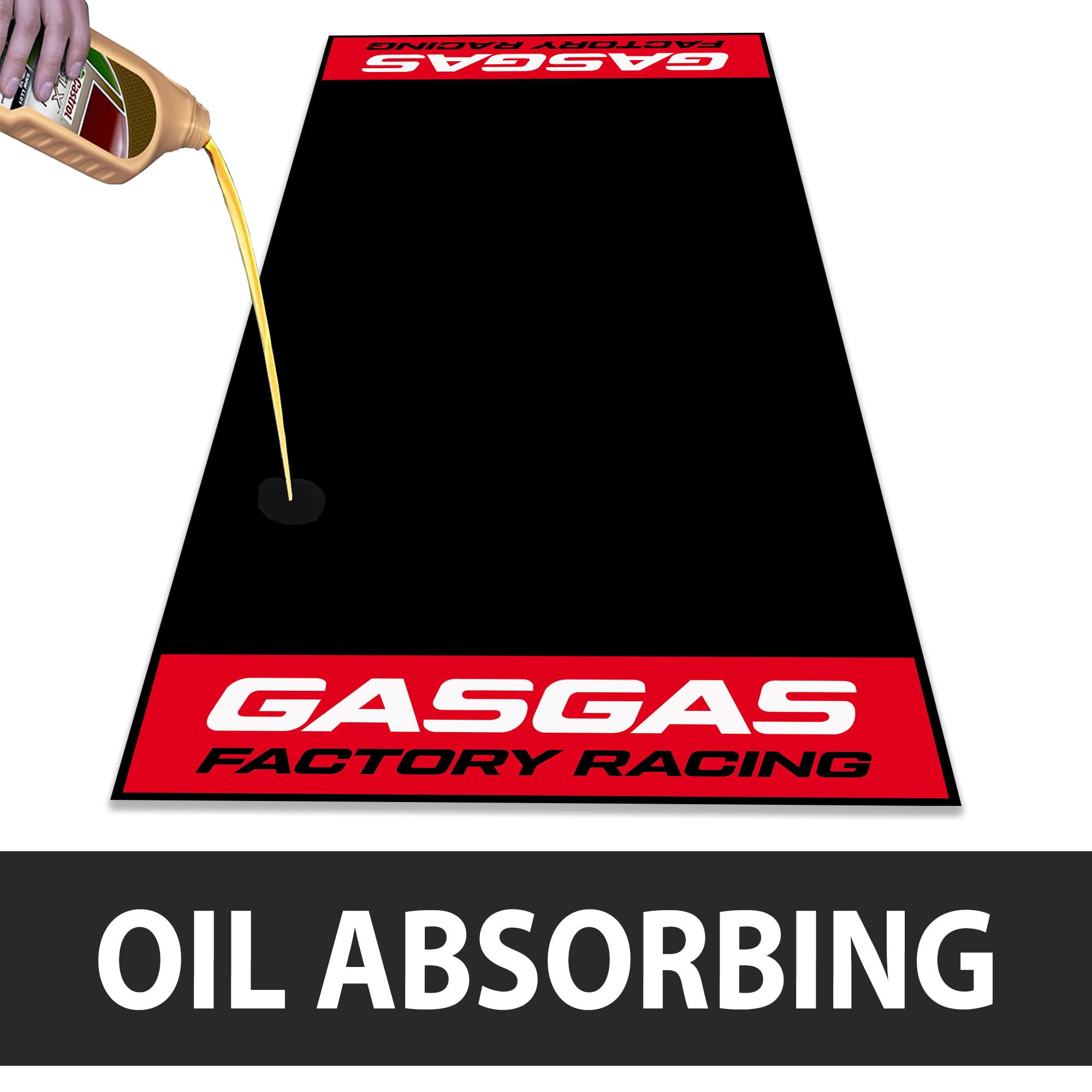 Motorcycle Mat for Garage 79x31 Inches Pit Garage Floor Mat Oil Absorbent Pad PVC Rubber Backing Layer Protects Floor from Spill