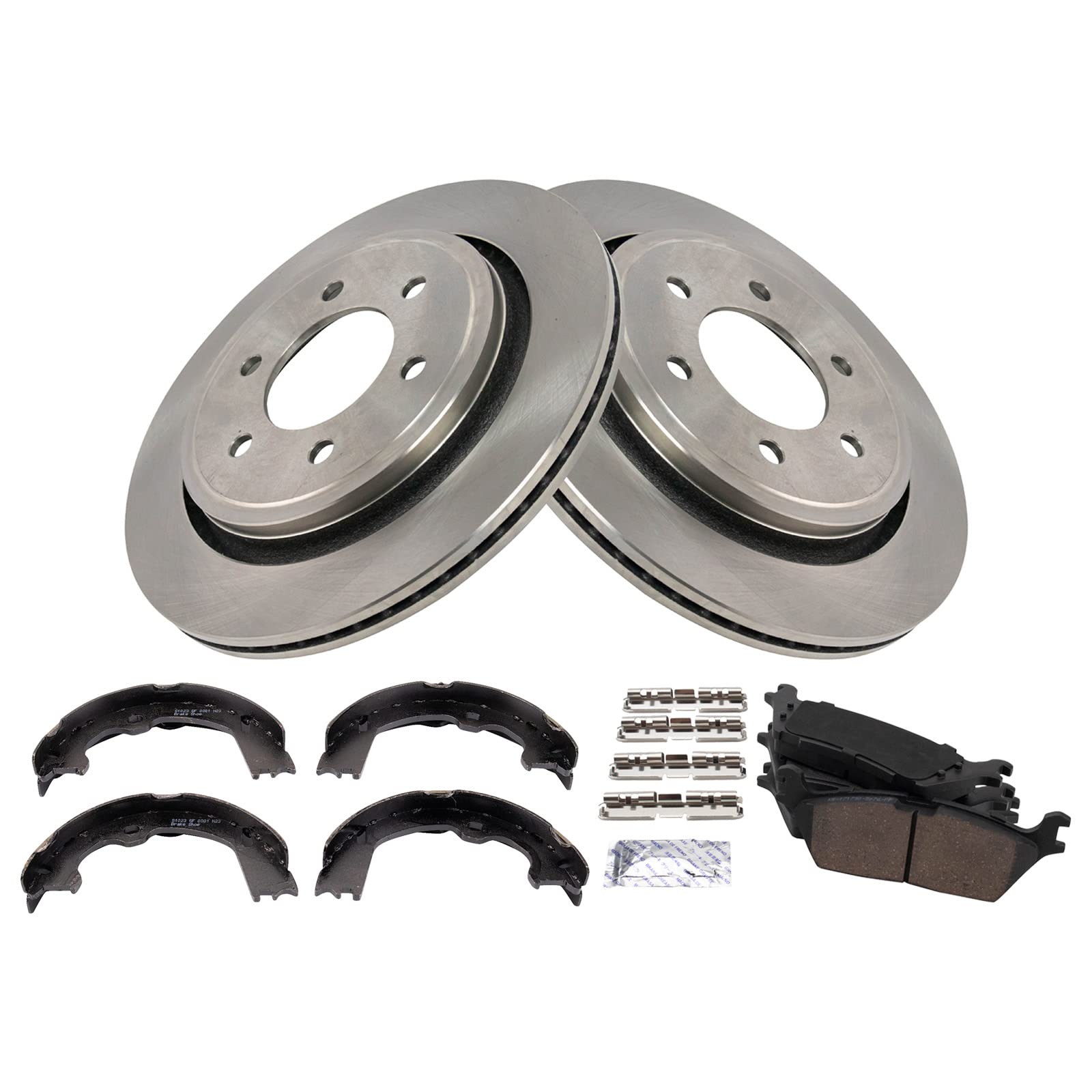 Trq Rear Ceramic Brake Pad & Rotor Kit Fits 2015-2016 Ford F-150