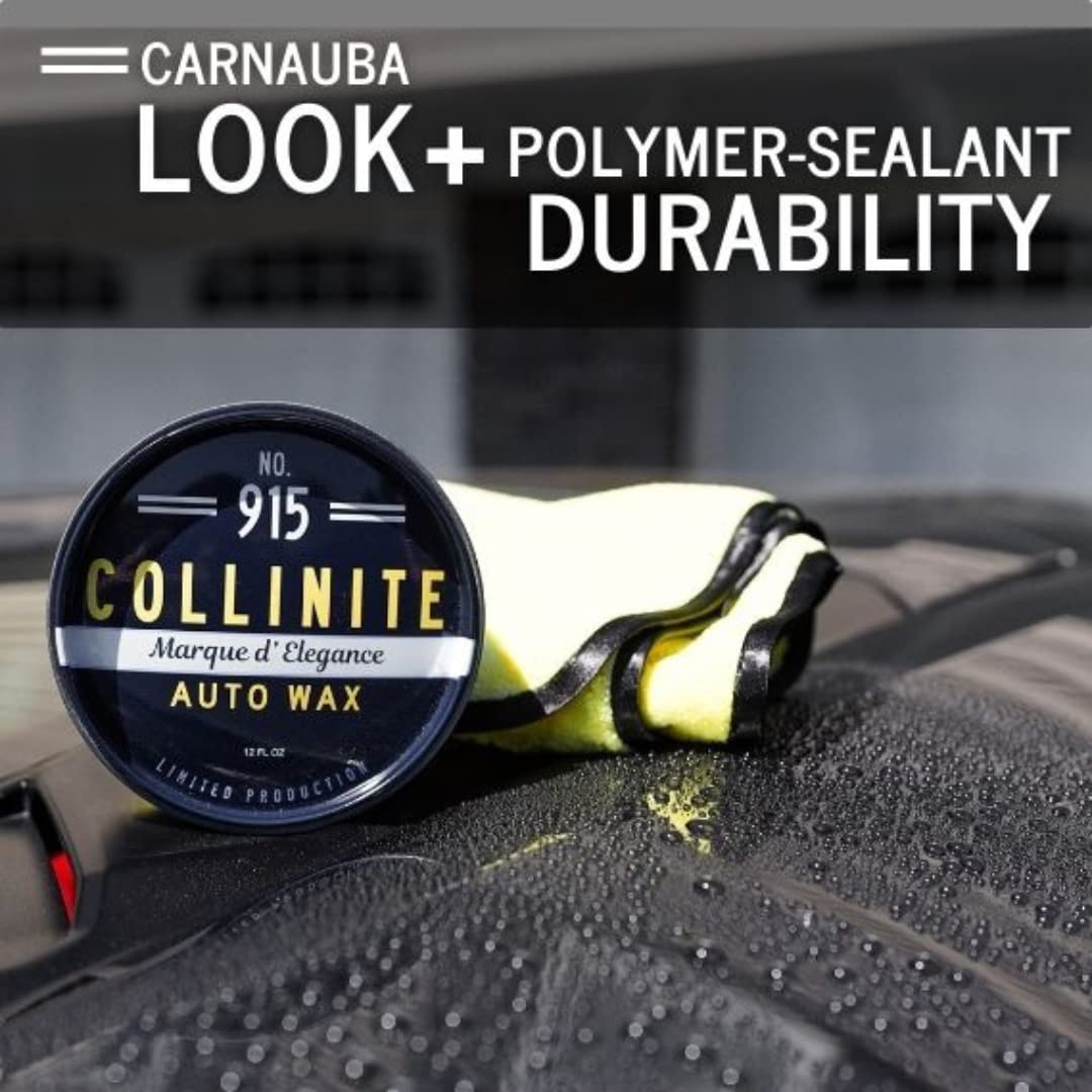 COLLINITE 915 Marque D’ Elegance Wax - Premium Carnauba & Polymer Sealant, 12 Fl Oz, Deep Shine & Long-Lasting Protection for Cars & Motorcycles