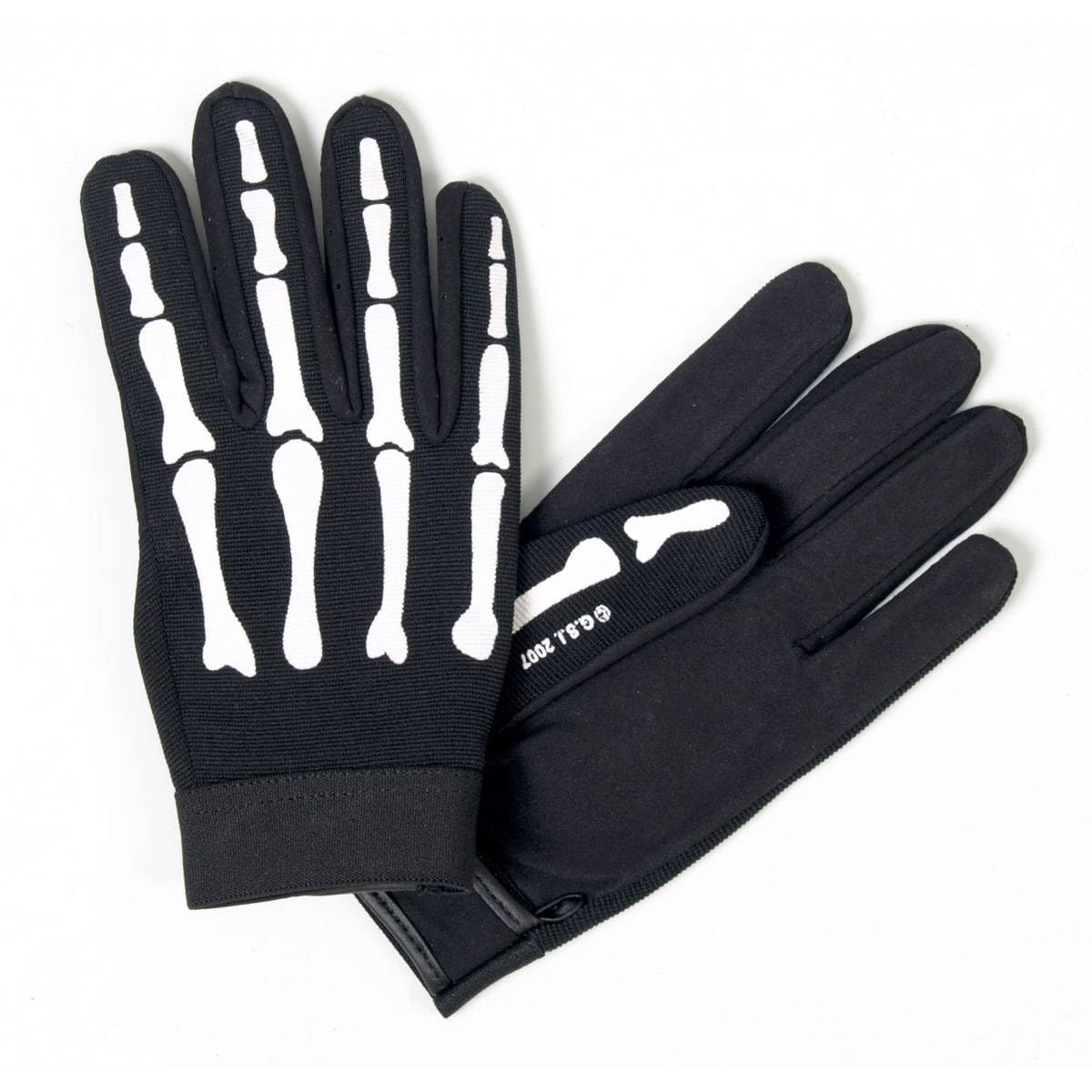 Hot Leathers Skeleton Mechanic Gloves (Black, Large)