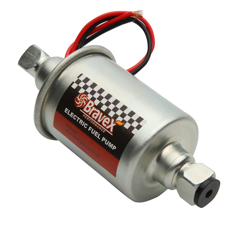 Bravex E8012S Universal Electric Fuel Pump Low Pressure 5-9 Psi 12V W/Installation Kit