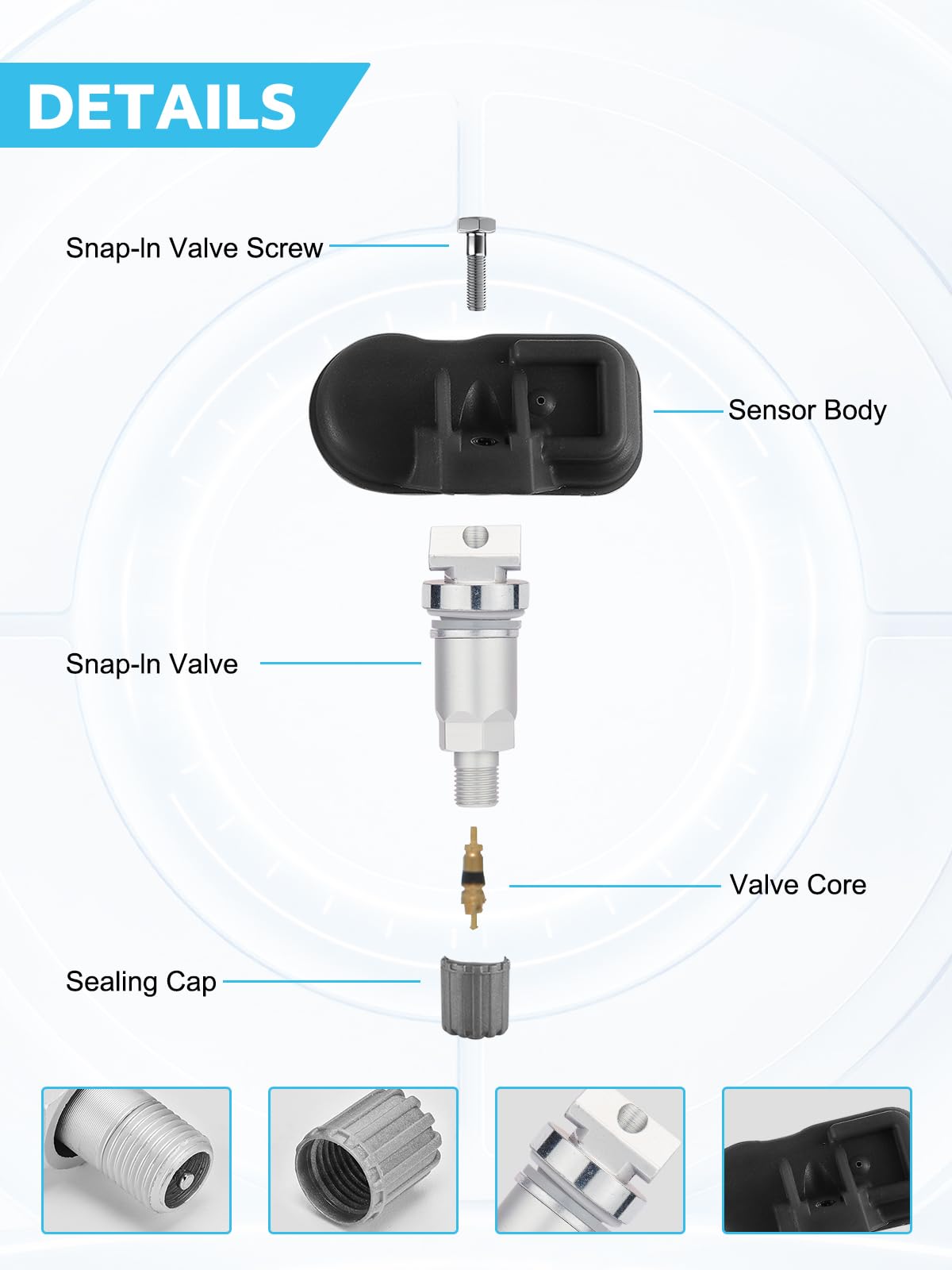 TAUTOY Upgrade 1K0-907-253D Tire Pressure Monitoring System TPMS Sensors for 2006-2013 Audi A3 A4 A5 Q5 TT, VW Beetle CC EOS GLI