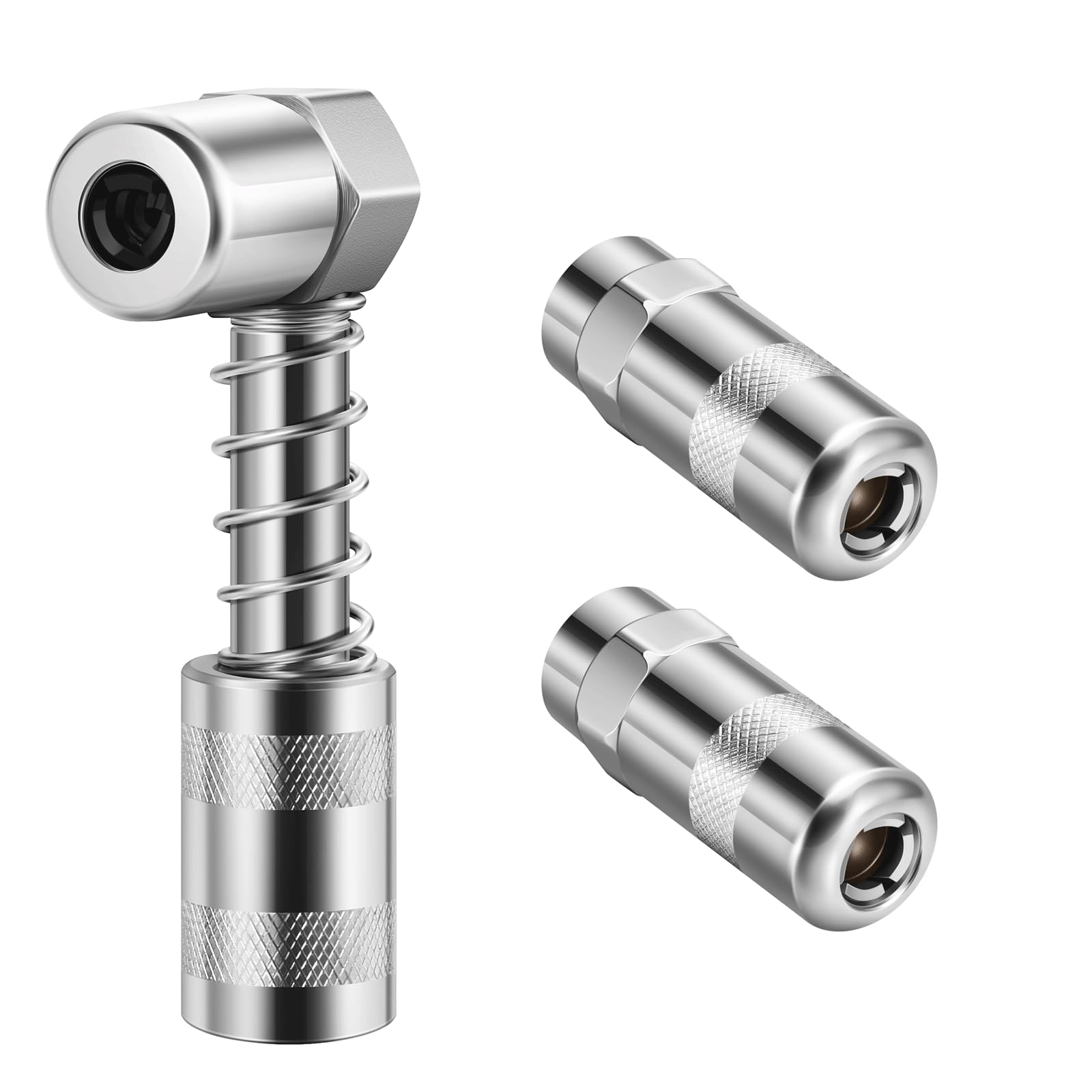 ATIVERE Grease Gun Coupler 1PCS with 6 Locking Jaw Strong Lock-on, 10000 PSI High Pressure Quick Release Grease, Compatible with