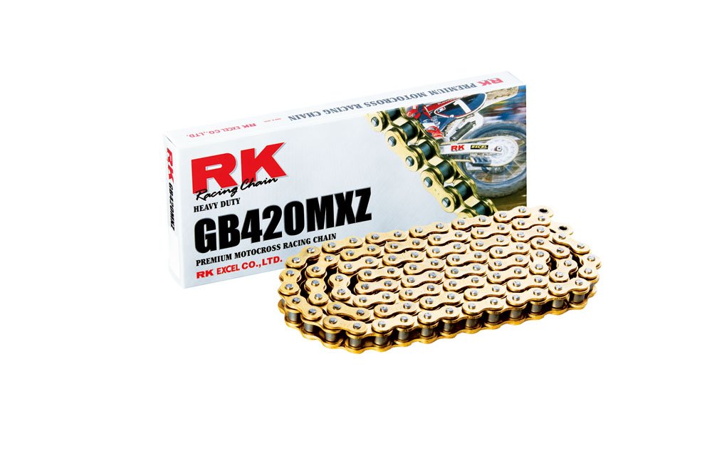Rk Racing Chain Gb420Mxz-140 (420 Series) Gold 140 Link Heavy Duty Mx/Sx Racing Non O-Ring Chain With Connecting Link
