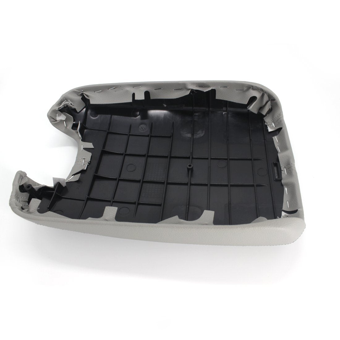 Ezzy Auto Gray Leather Suture Console Armrest Lid Cover For 2008 2009 2010 2011 2012 Honda Accord Center Console Cover Lid