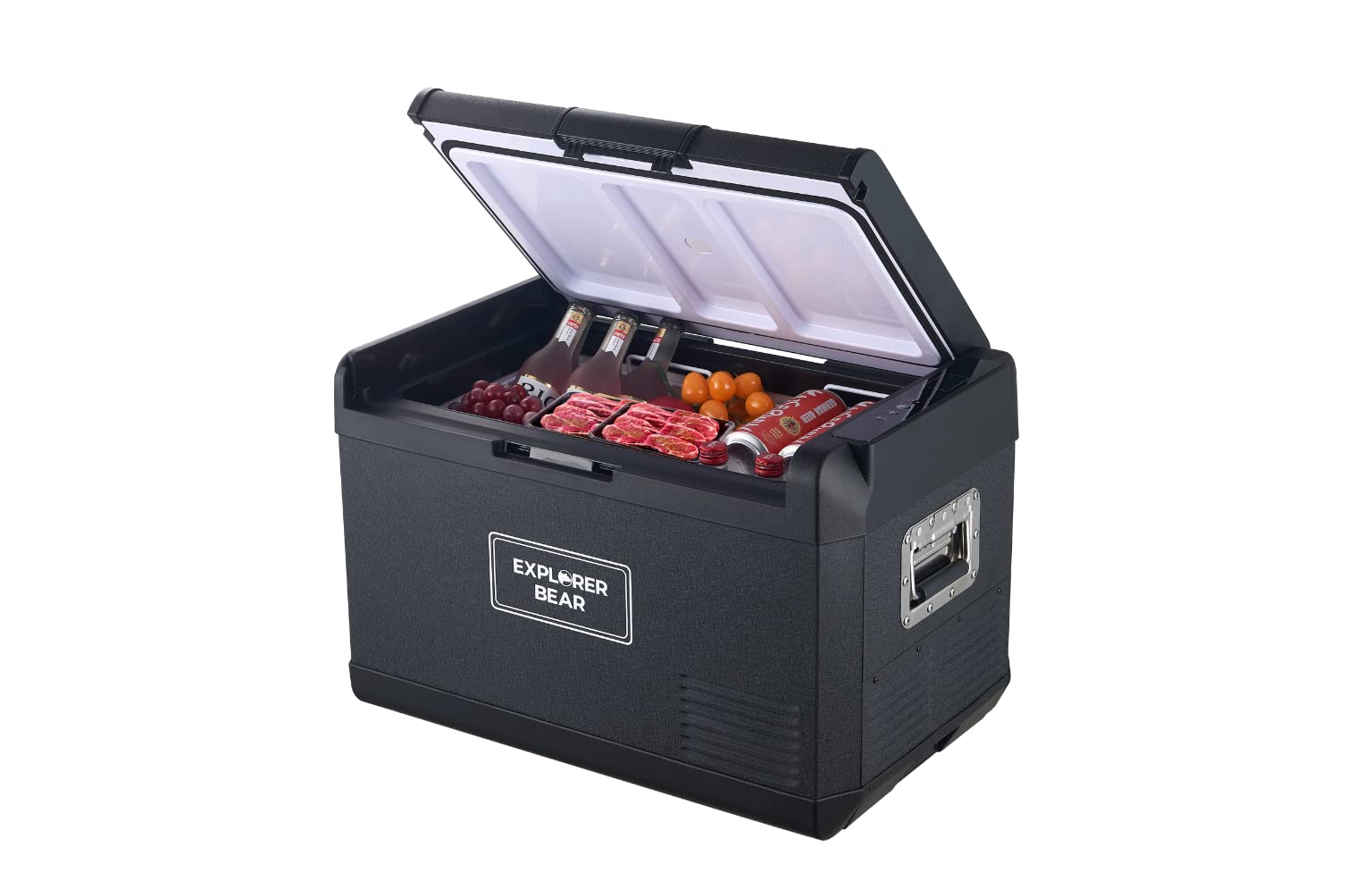 Explorer Bear 12 Volt Refrigerator 12V Car Fridge 50L/52.8Qt 12/24V Dc 110-240V Ac Portable Freezer Compressor Cooler 0?-50? 3-Year Warranty For Truck Van Rv Suv Boat Trailer Travel Road Trips Camping