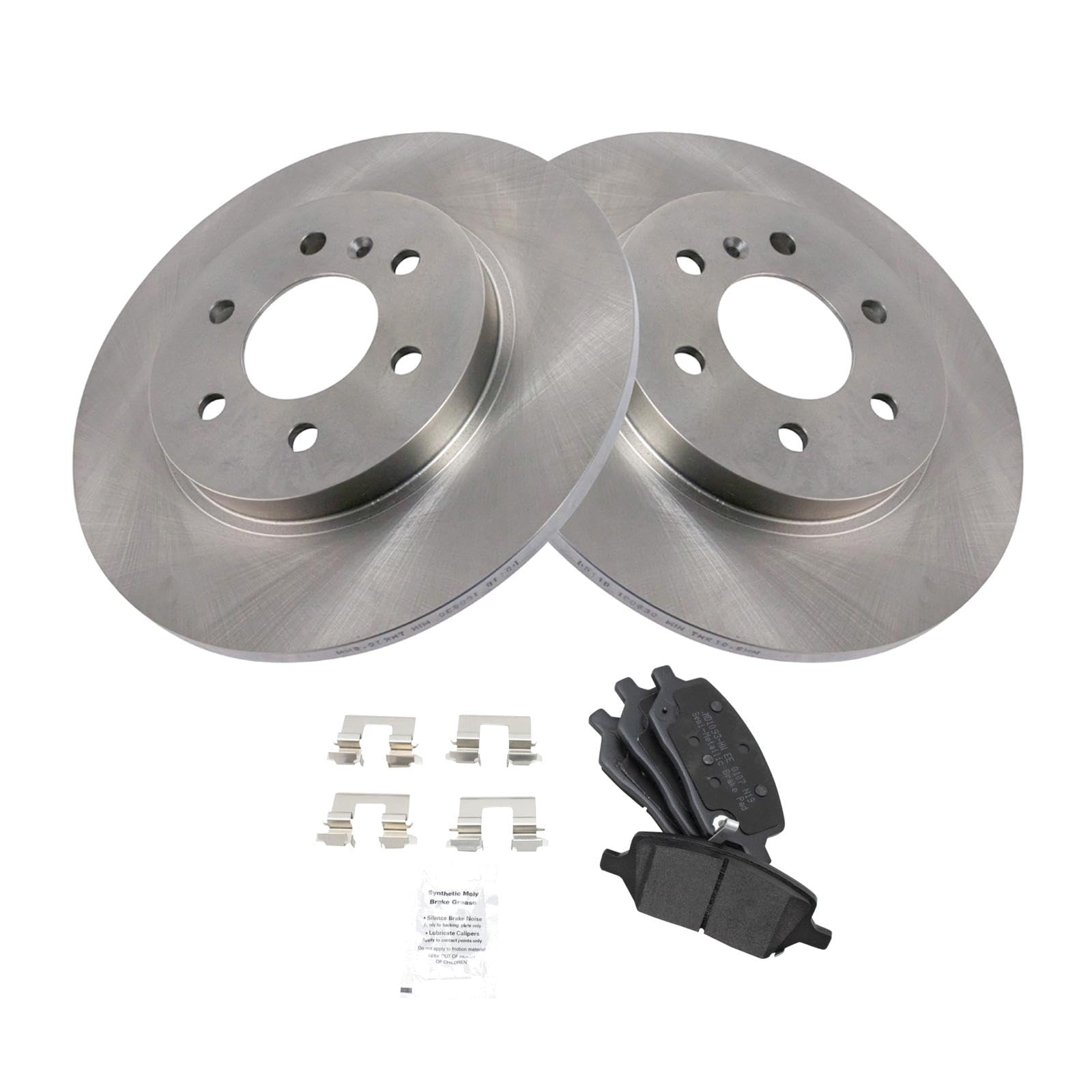Trq Rear Brake Pad & Rotor Kit Brake Pads Brake Rotor Semi-Metallic Compatible With 2006-2007 Buick Terraza 2006-2008 Chevrolet