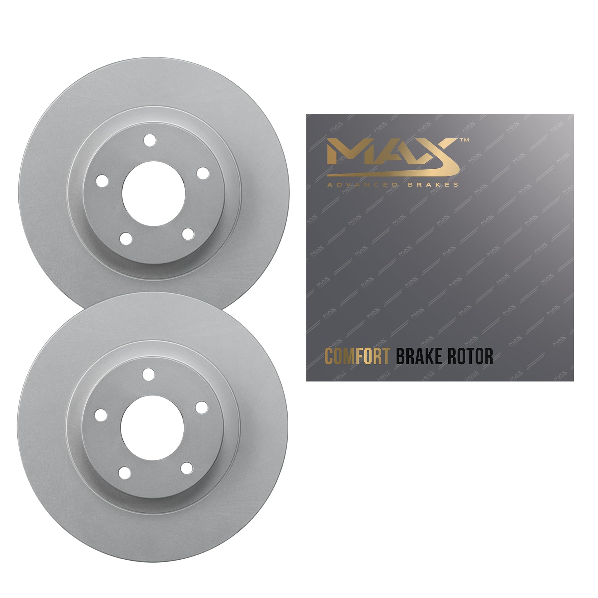 Max Advanced Brakes Front Brake Rotors Compatible With 2010-2012 2013 2014 2015 2016 2017 Toyota Prius Plug-In Compatible With L