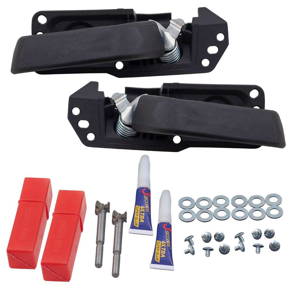 Brock Replacement Driver & Passenger Side Inside Door Handle Repair Kits W/Lever, Base & Hardware Compatible with 2007-2013 Silv