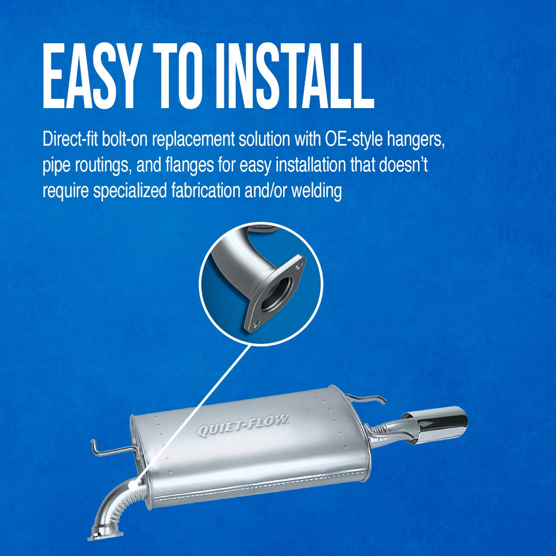 Walker Quiet-Flow Ss 50055 Direct Fit Exhaust Muffler Assembly 2.25 Inlet (Id) 2 Outlet (Id) For Dodge Ram 1500