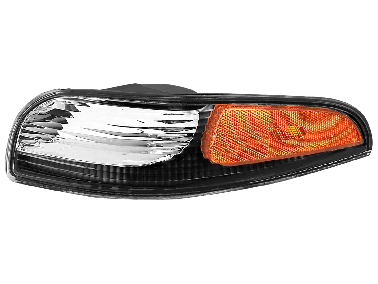 AmeriLite Black Replacement Bumper Turn Signal Lights Set for Chevy Corvette - Driver & Passenger Side