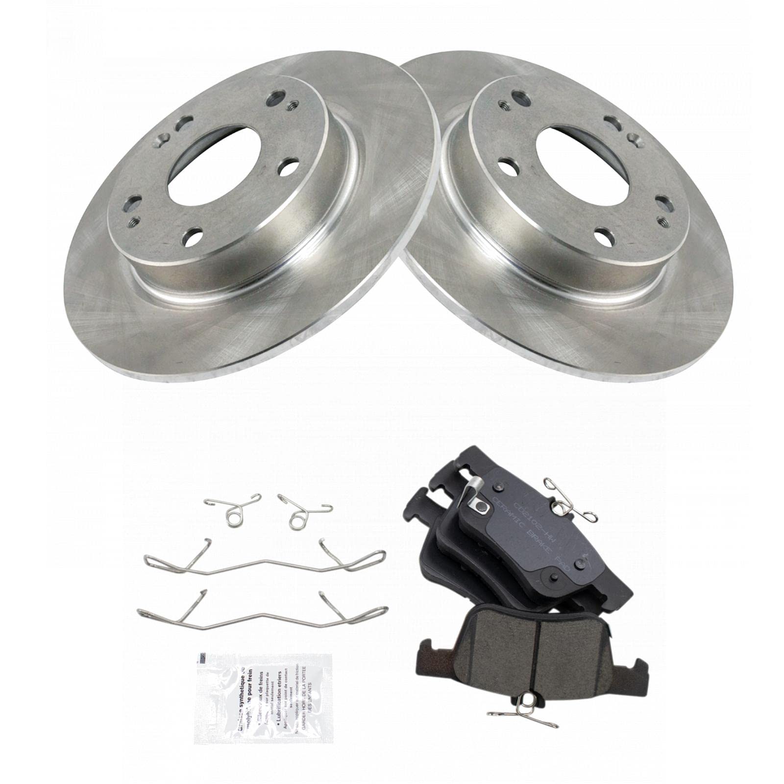 Trq Rear Brake Pad & Rotor Kit Brake Pads Brake Rotor Ceramic Solid Compatible With 2020-2021 Honda Civic 2019-2021 Insight