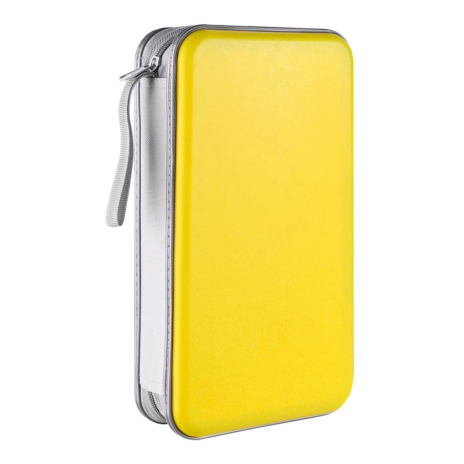 Liovode Dvd Case, 96 Capacity Cd Case Portable Cd Case Holder Storage Hard Plastic Dvd Cd Wallet Holder Organizer For Car(Yellow