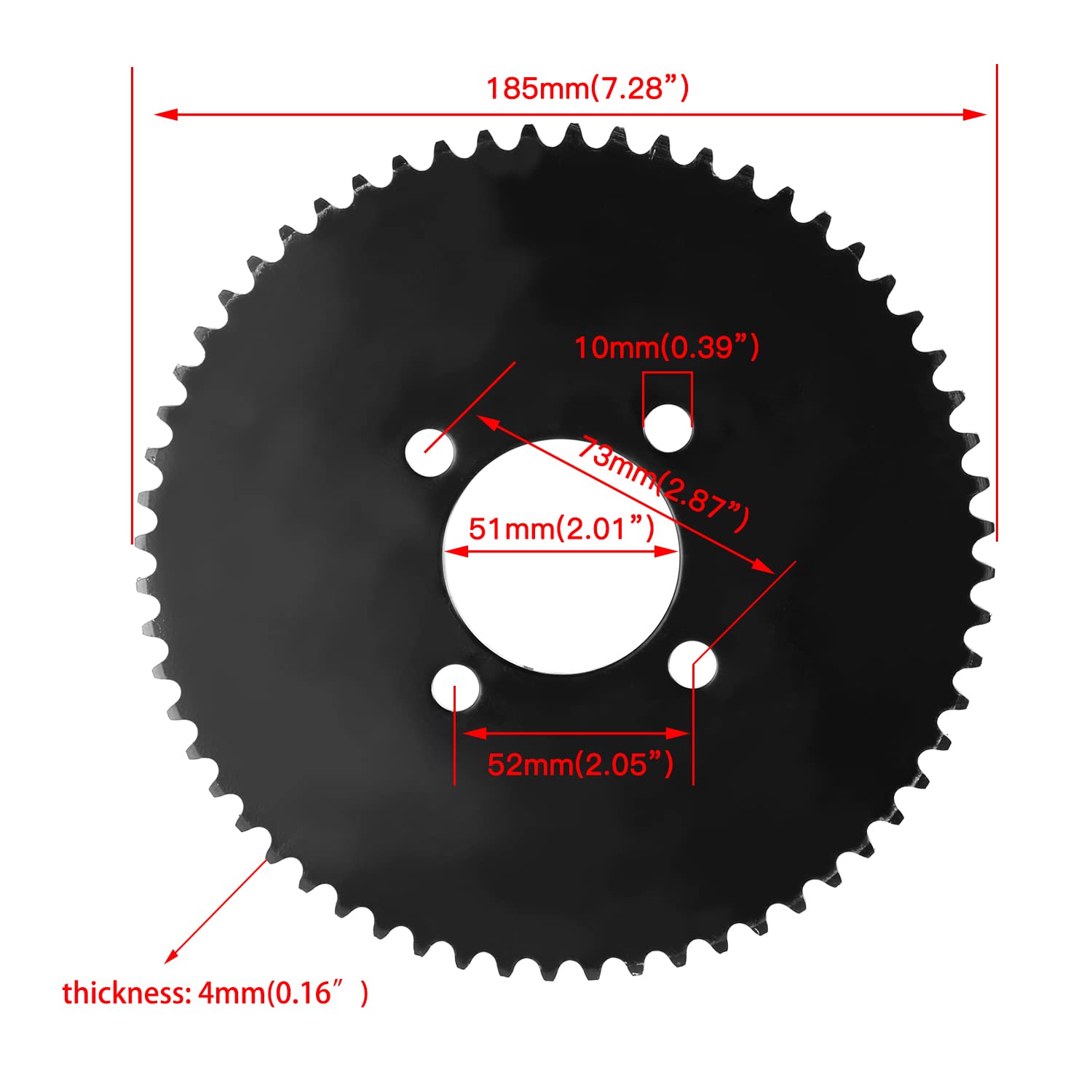 YOXUFA 35 Chain Mini Bike Sprocket 60 Tooth with 51mm Bore for Predator 79cc 212cc 420cc 6.5hp 13hp Engine Go Cart Kart Drift Tr