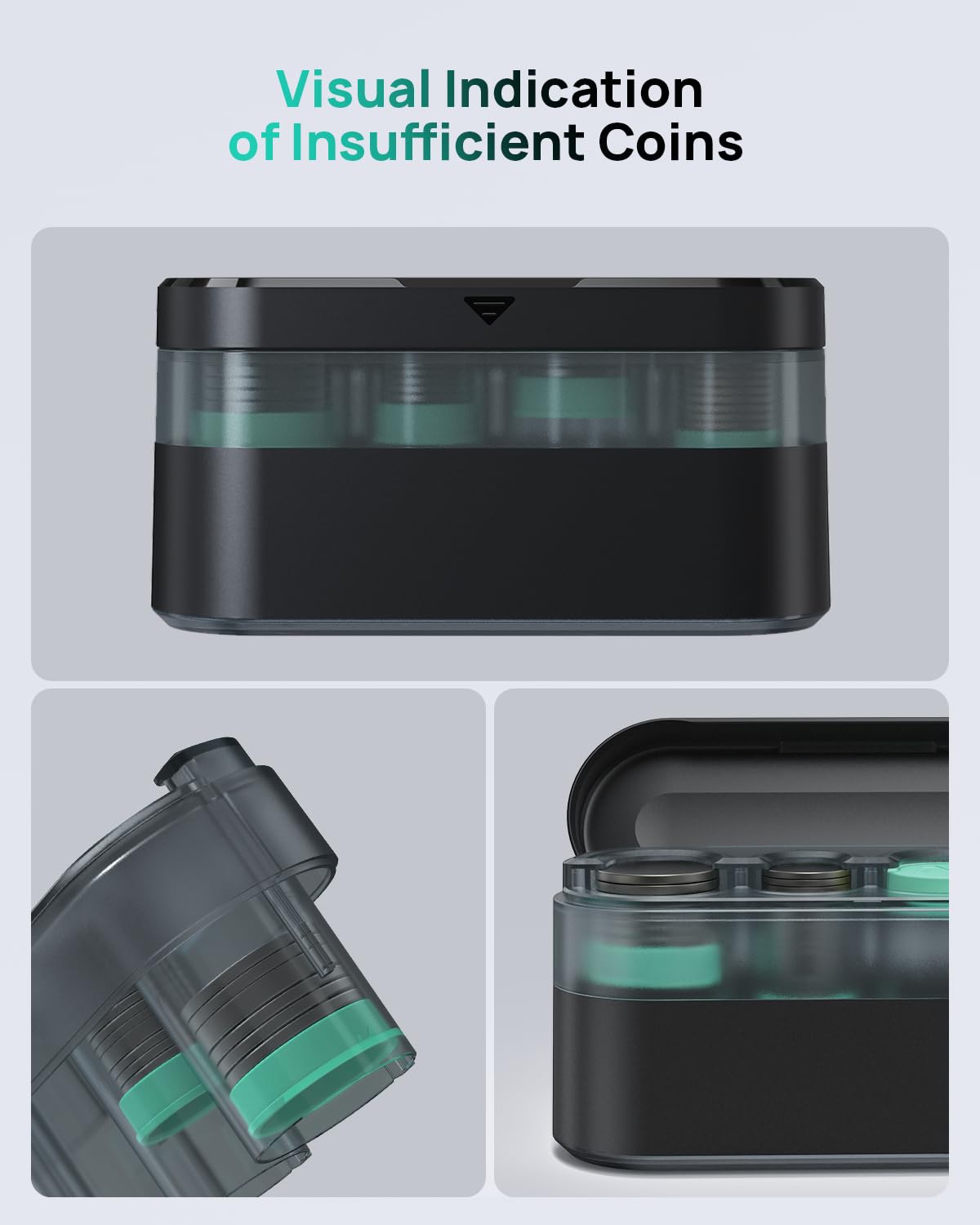 HALOBLK Coin Holder Organizer for Car - Black, 1 Pack, Model HL01CB, Durable ABS Material, Compatible with Most Vehicles