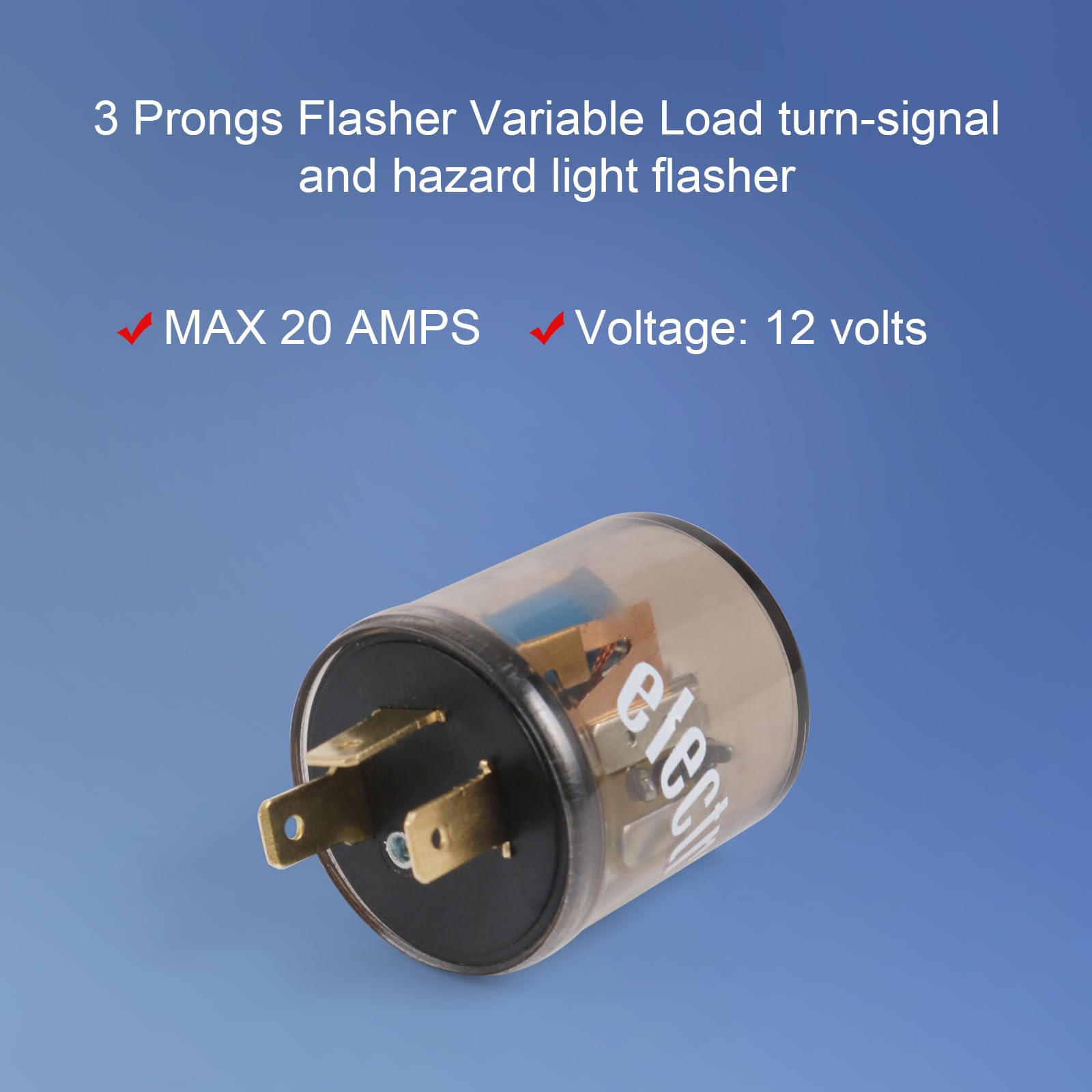 12V 3 Pin Electronic LED Flasher Relay Round Heavy Duty Electronic Turn Signal Light Blinker 3 Prong Turn Signal Flasher Relay