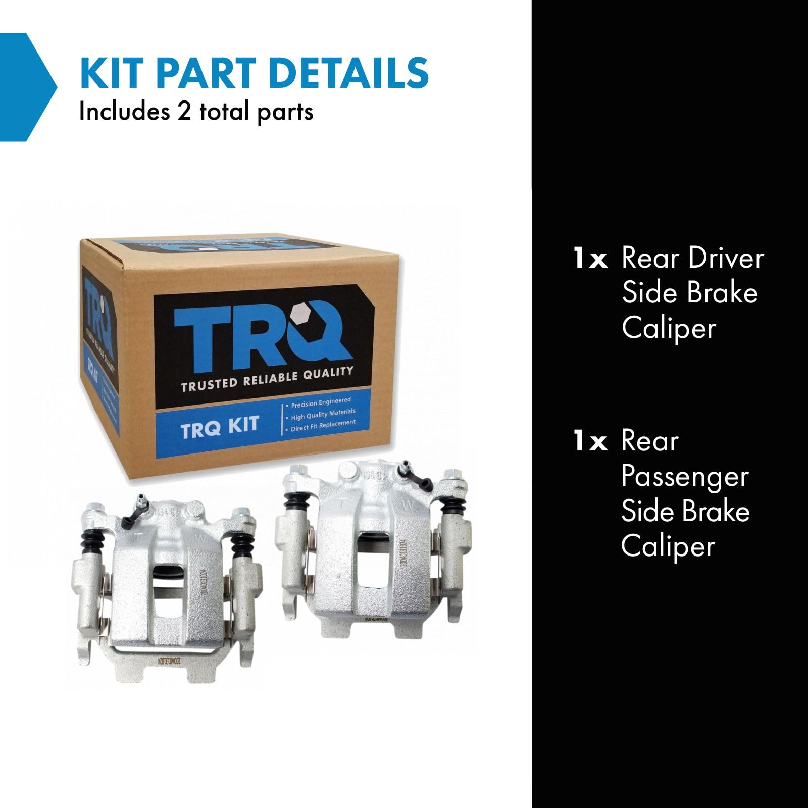Trq Rear Brake Caliper Set Compatible With 11-22 Infiniti 09-23 Nissan