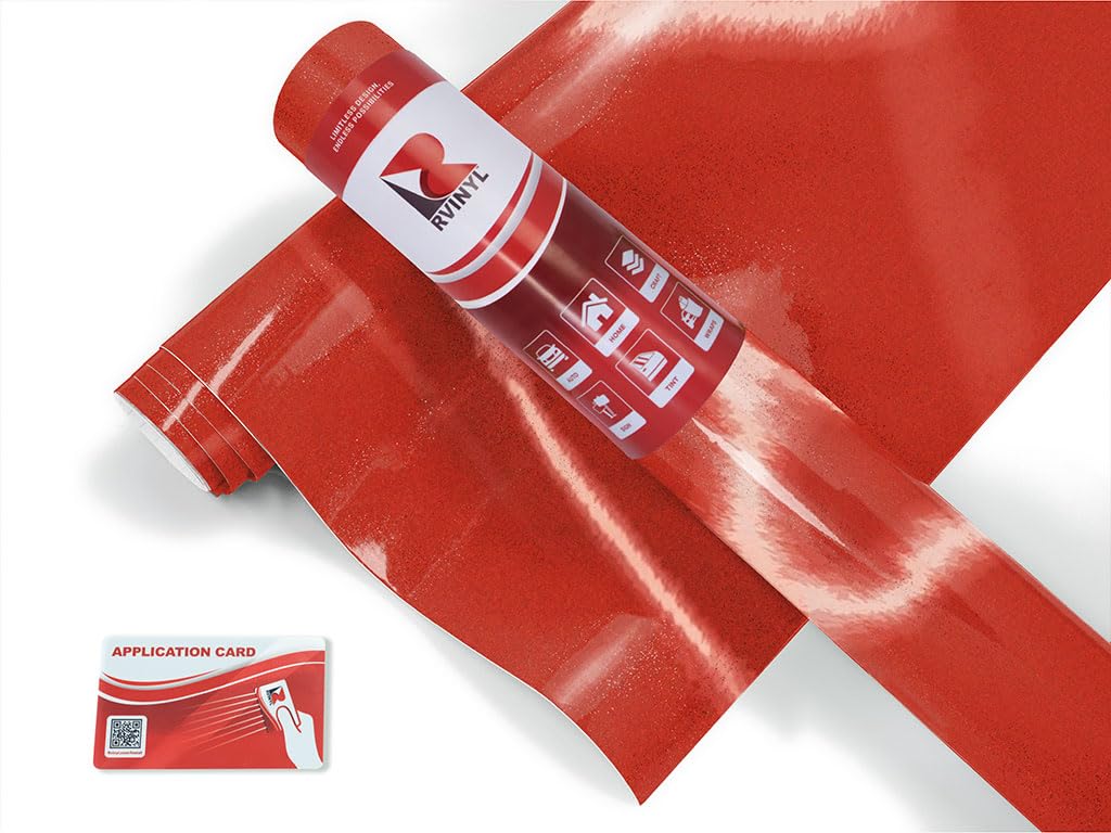 Rvinyl 3M 680 Series Reflective Car Wrap Film, Ruby Red, 2ft x 1ft, Gloss Vinyl Sheet for Decals and Signs