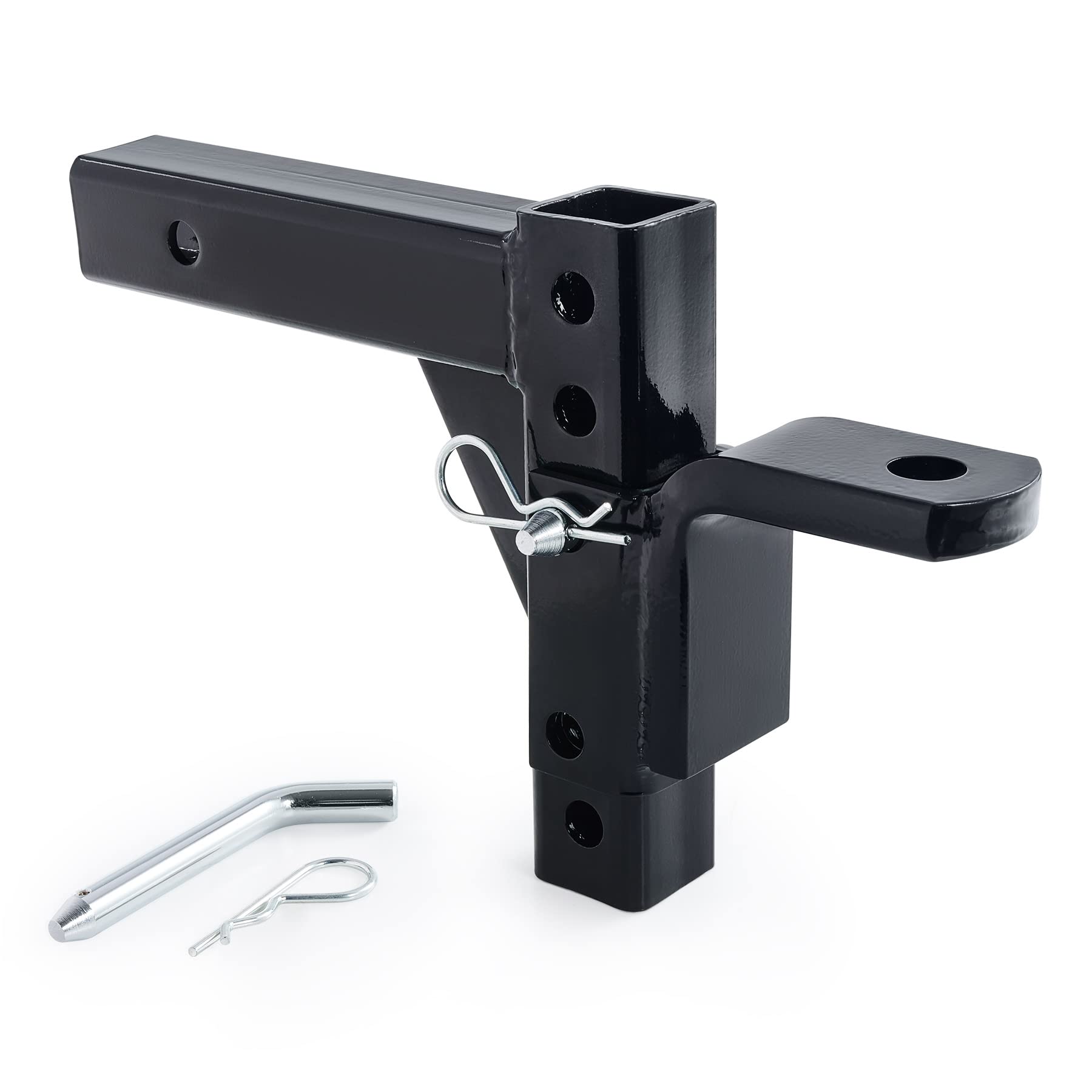 Omt Trailer Hitch Ball Mount With 2.5 Ton Towing Capacity, Class 3 Tow Hitch With 1 Hole And Pins For 2 Receiver Pickups Vans Suvs, Adjustable Drop Hitch For Trailers Campers Boats More