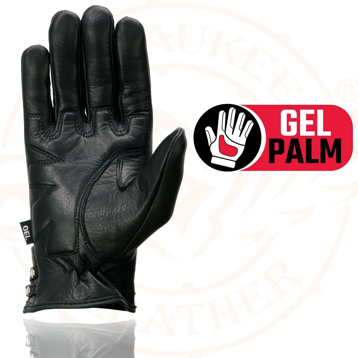 Milwaukee Leather MG7765 Women's Black Leather Gel Palm Open Wrist Motorcycle Hand Gloves W/Stylish Wrist Detailing - XXX-Large