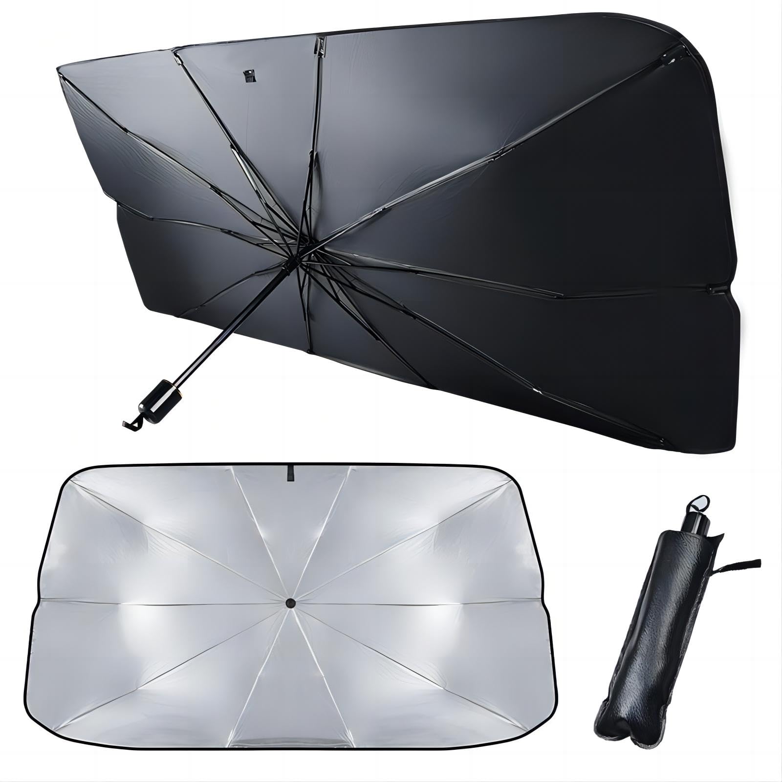 Sunkizzrs Car Sun Shade Windshield Cover PRO+  Foldable Windshield Insulation Shade  Umbrella for Car Front Window  Protect C