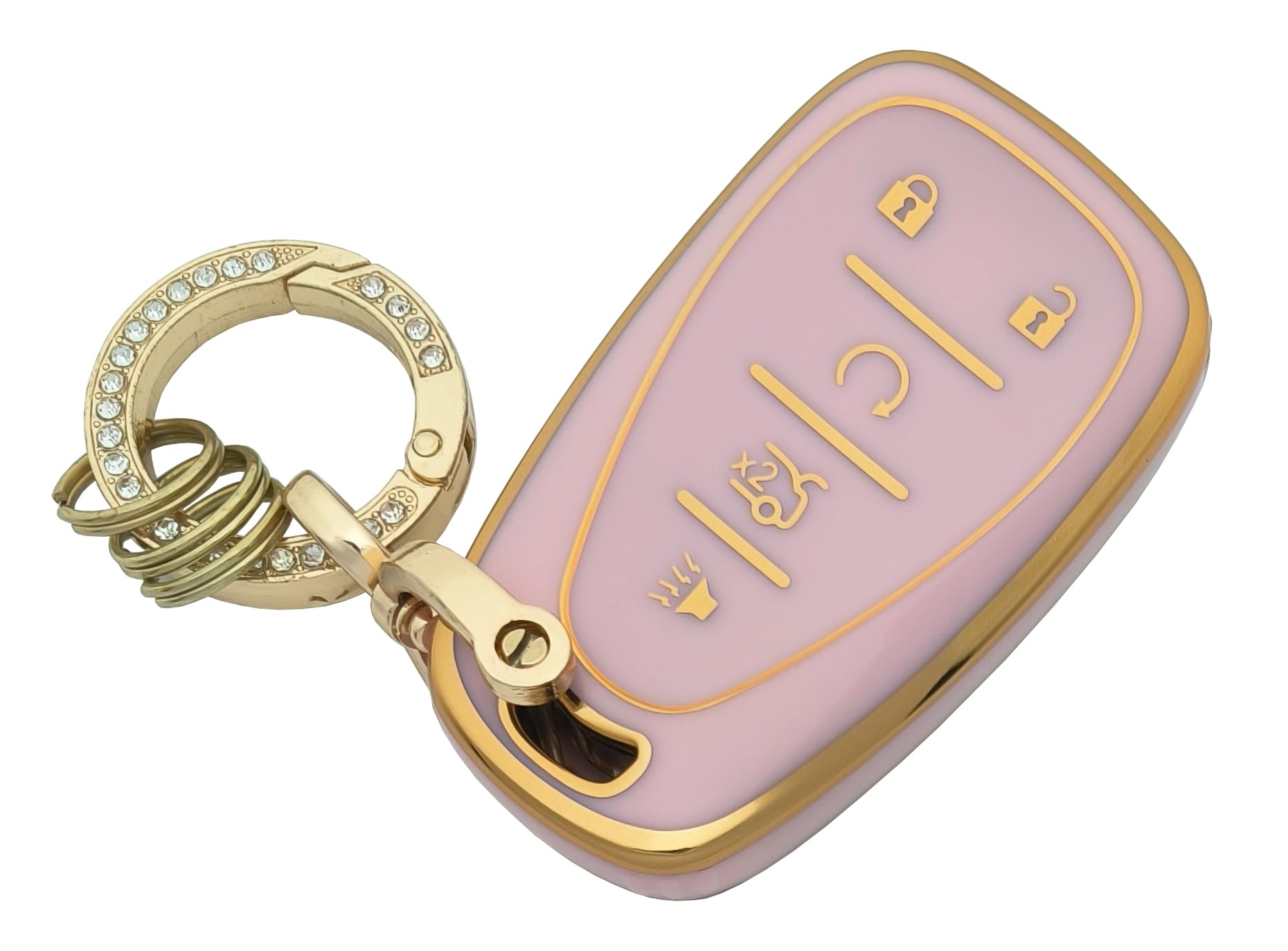 Chyoekey Key Fob Cover Case Shell Keychain For Chevy Equinox Malibu Traverse Blazer Camaro Impala Cruze Volt Bolt Sonic Trax Tah