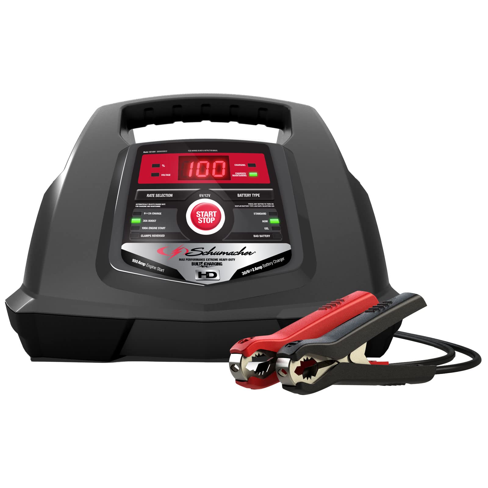 Schumacher Electric Battery Charger And Maintainer, Sc1281, 4-In-1, Fully Automatic, 100 Cranking Amps, 6V And 12V Automotive Ba