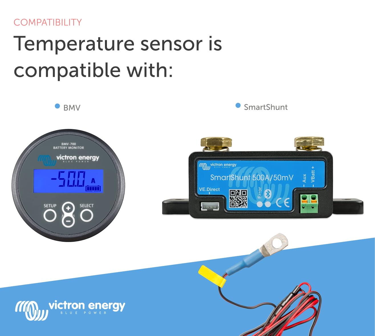 Victron Energy Temperature Sensor For Victron Energy Bmv-702/712