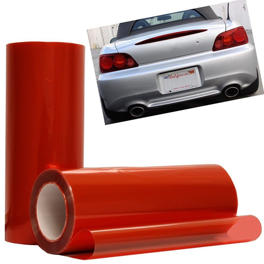 Diyah 12 X 48 Inches Self Adhesive Headlight, Tail Lights, Fog Lights Tint Vinyl Film (Red)