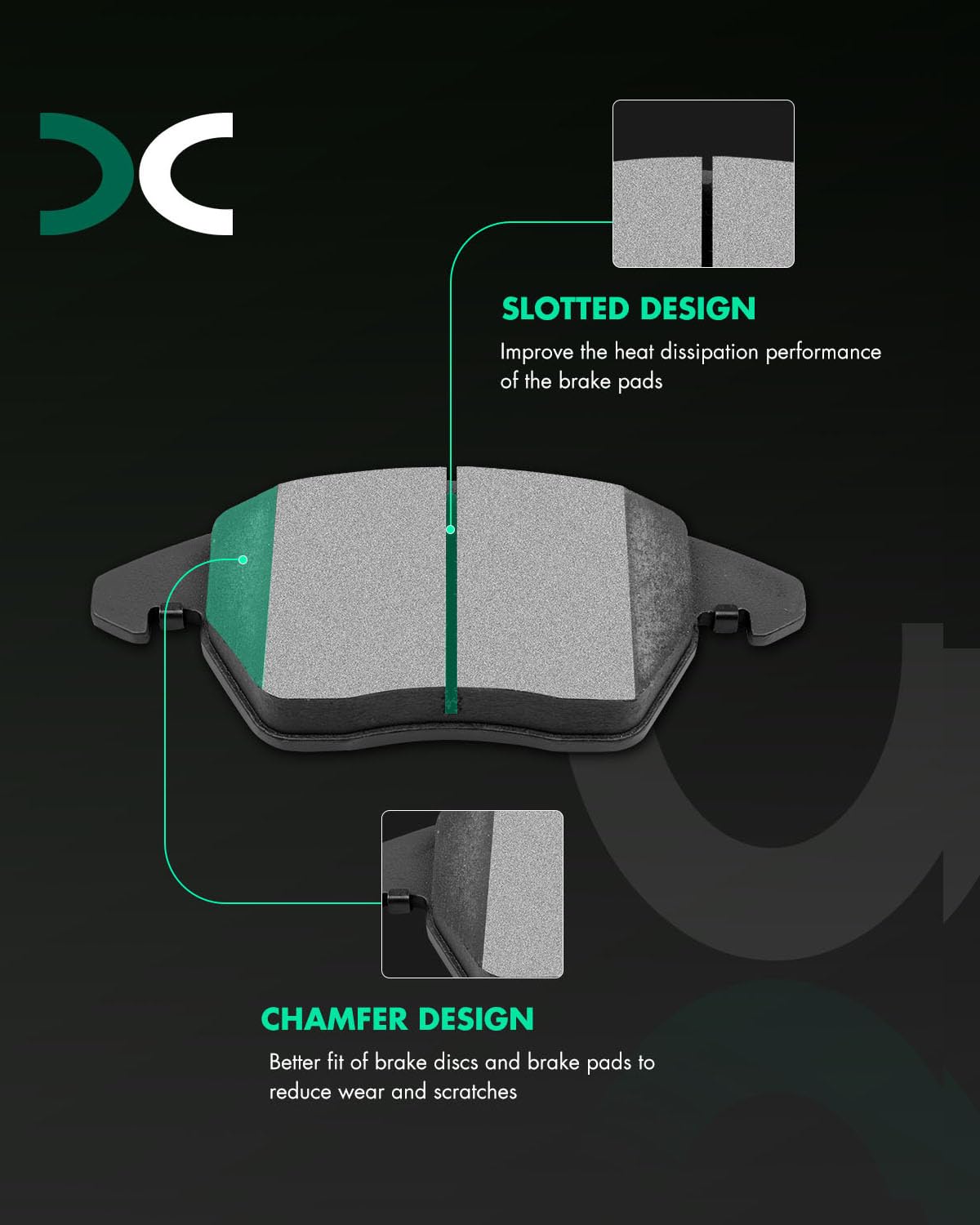 Scitoo D1107 D1108 Front Rear Ceramic Brake Pads Sets Fit For Audi A3/A3 Quattro/Tt/Tt Quattro,For Vw Cc/For Eos/For Golf/For Gt
