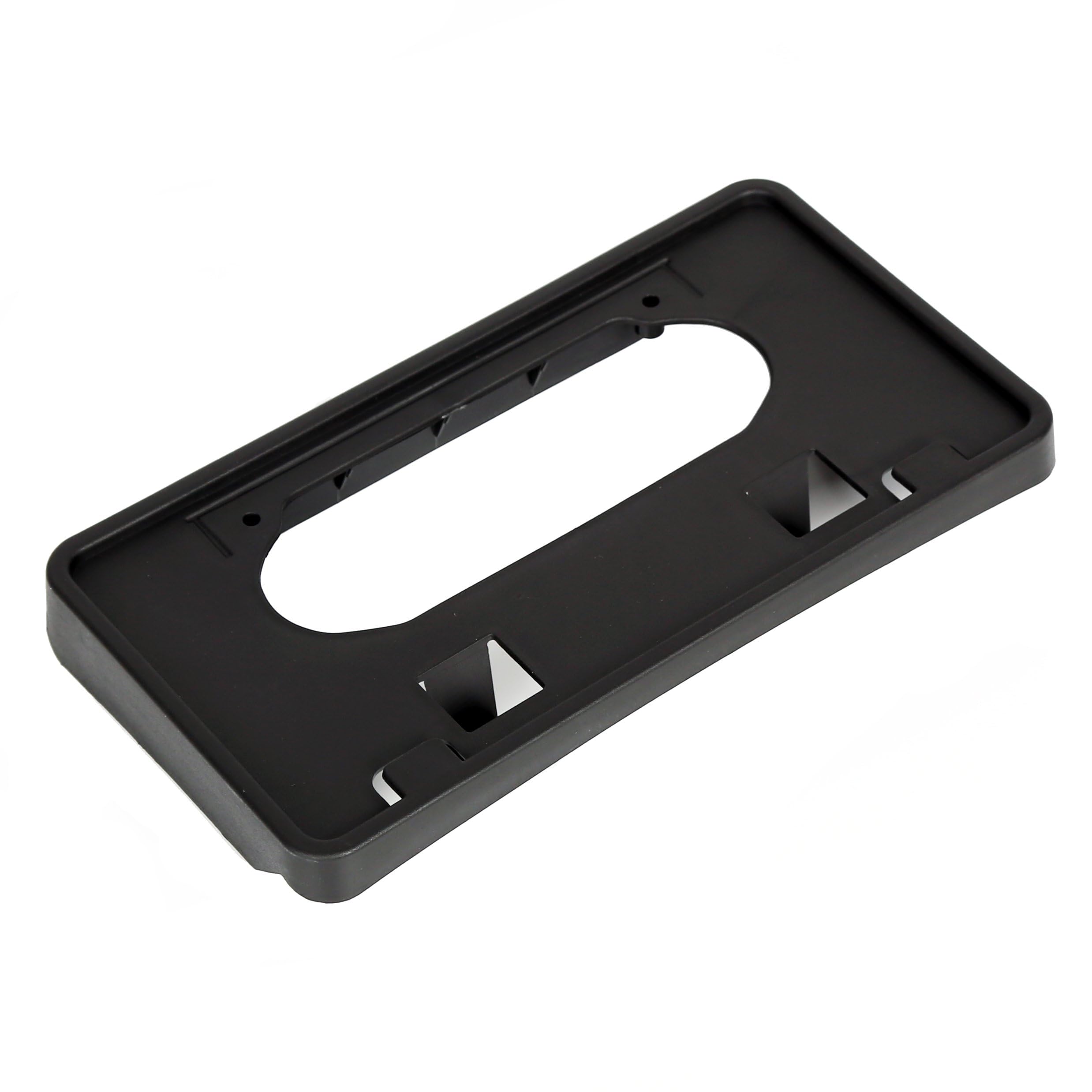 Ecotric Front Bumper License Plate Frame Holder Compatible With 2009-2014 Ford F150 Replacement For 9L3Z-17A385-A 9L3Z17A385A Fo1068134, License Plate Mounting Bracket Holder Cover Black