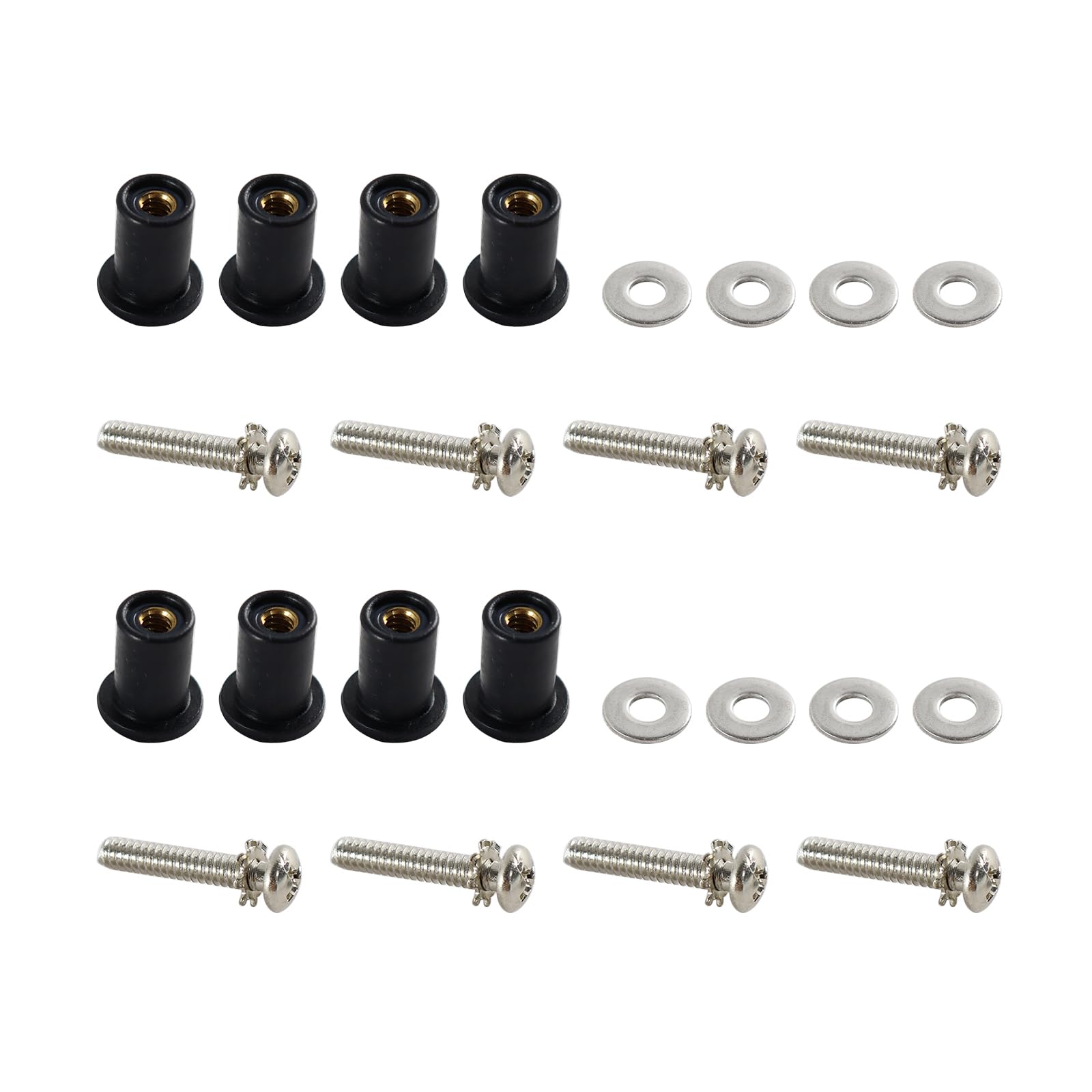 1409KMT Harley Headlight Well Nut Kit - Stainless Steel & Rubber - Fits Harley Touring Models - Model KMT-OT001449